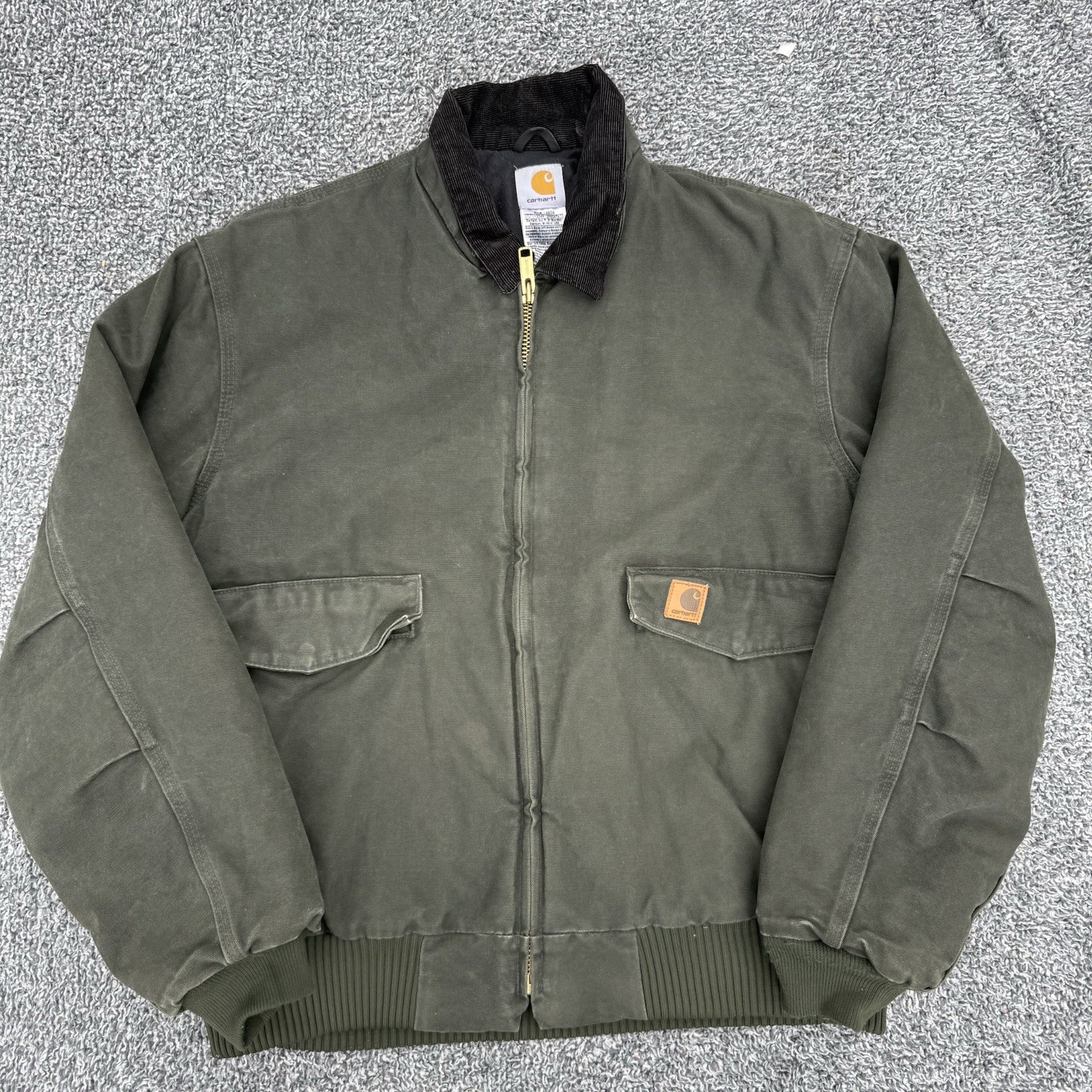 Vintage Carhartt J165 MOS Flight Bomber Jacket Moss Green Large Reg Vintage Carhartt J165 MOS Flight Bomber Jacket Moss Green Large Reg