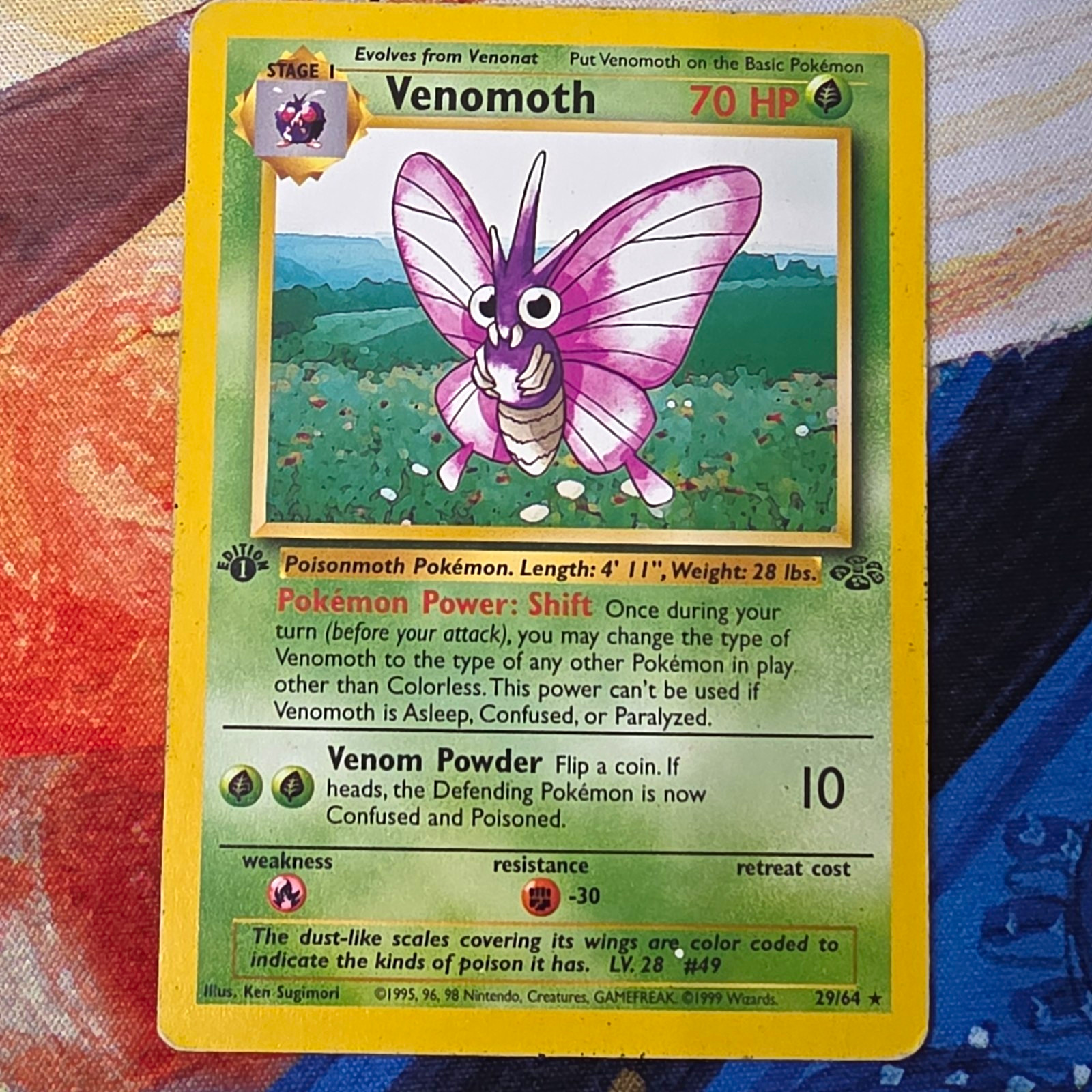 Venomoth 29/64 Jungle 1st Edition Regular Rare EN 1999 Pokémon TCG Nintendo