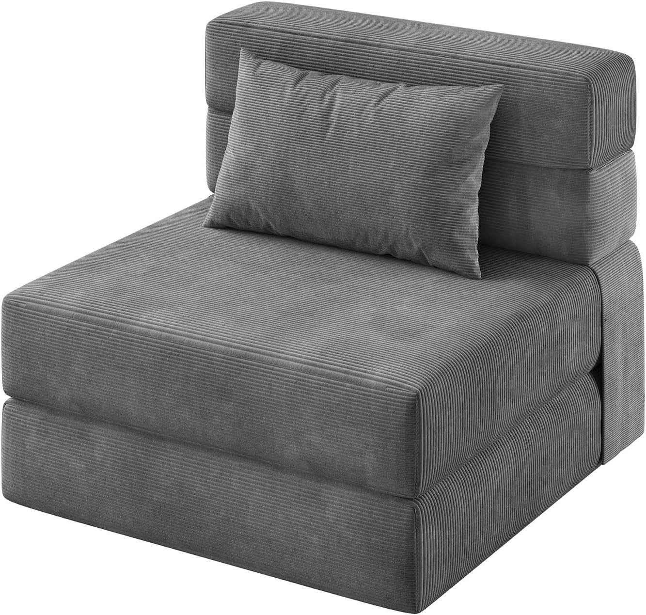 4-in-1 Folding Sofa Bed & Chair Bed Convertible Sleeper Fold Out Couch w/ Pillow
