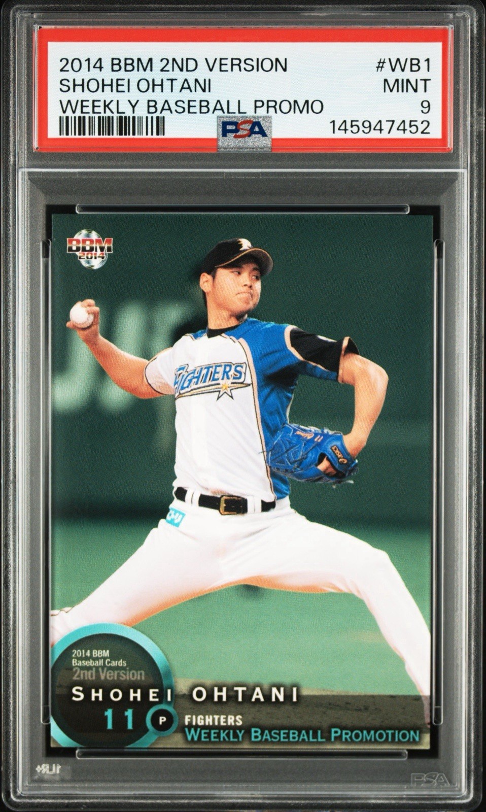 BBM 2014 2nd Version Shohei Ohtani Weekly Baseball Promo #WB1 PSA 9
