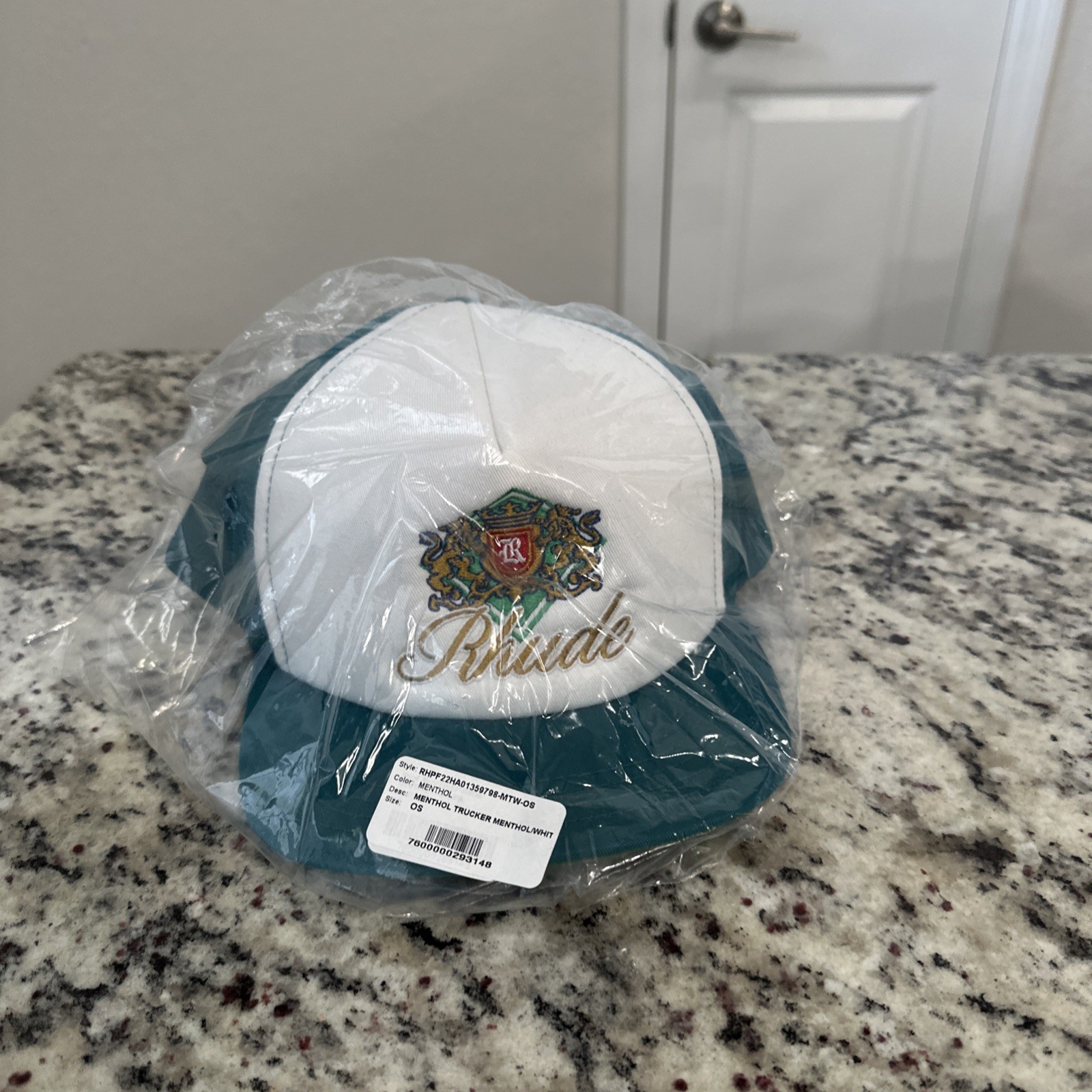 Rhude Menthol Teal Trucker Hat Rhude Menthol Teal Trucker Hat