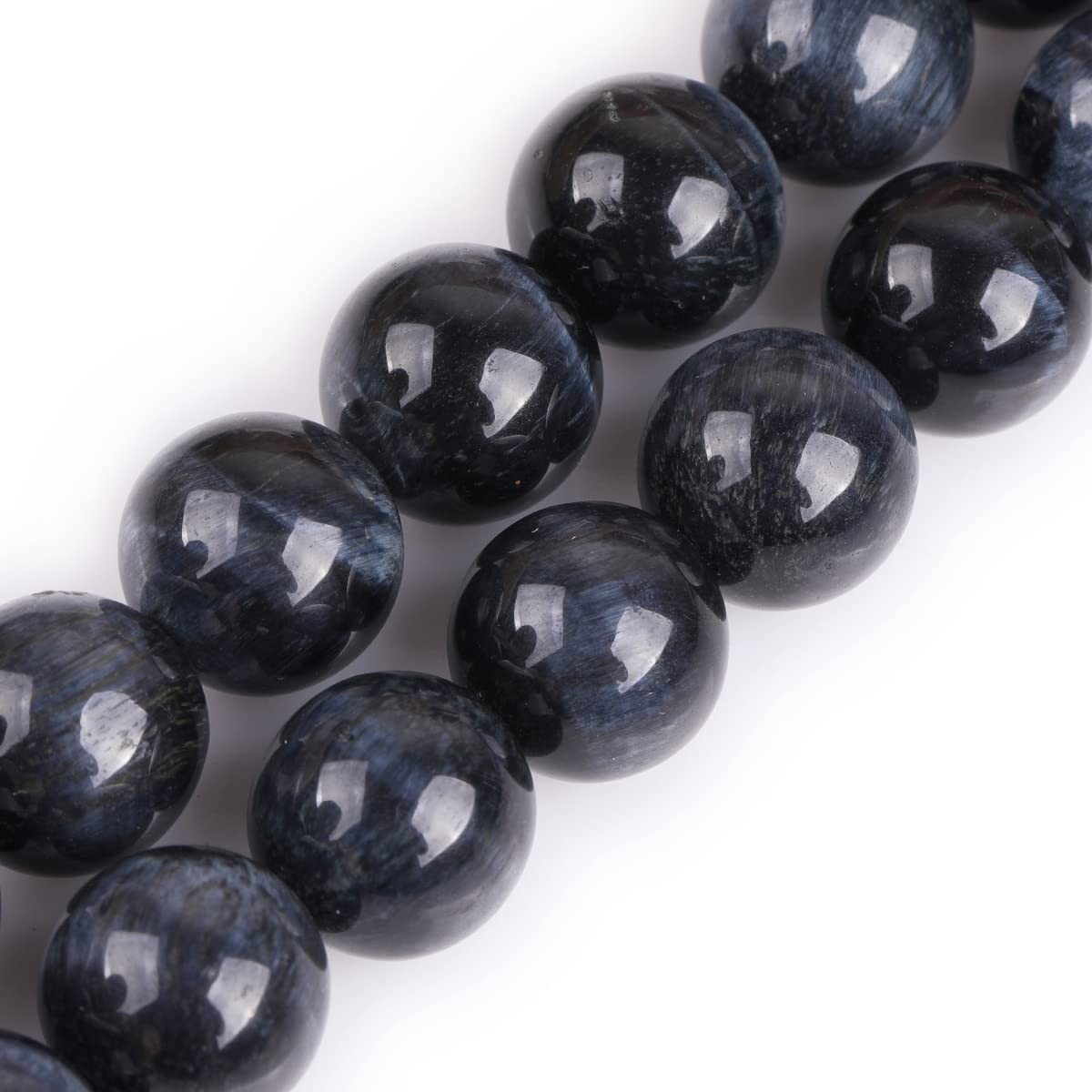 GEM-Inside Blue Tiger Eye Gemstone Beads 14mm Round 15\'\' for Jewelry Making