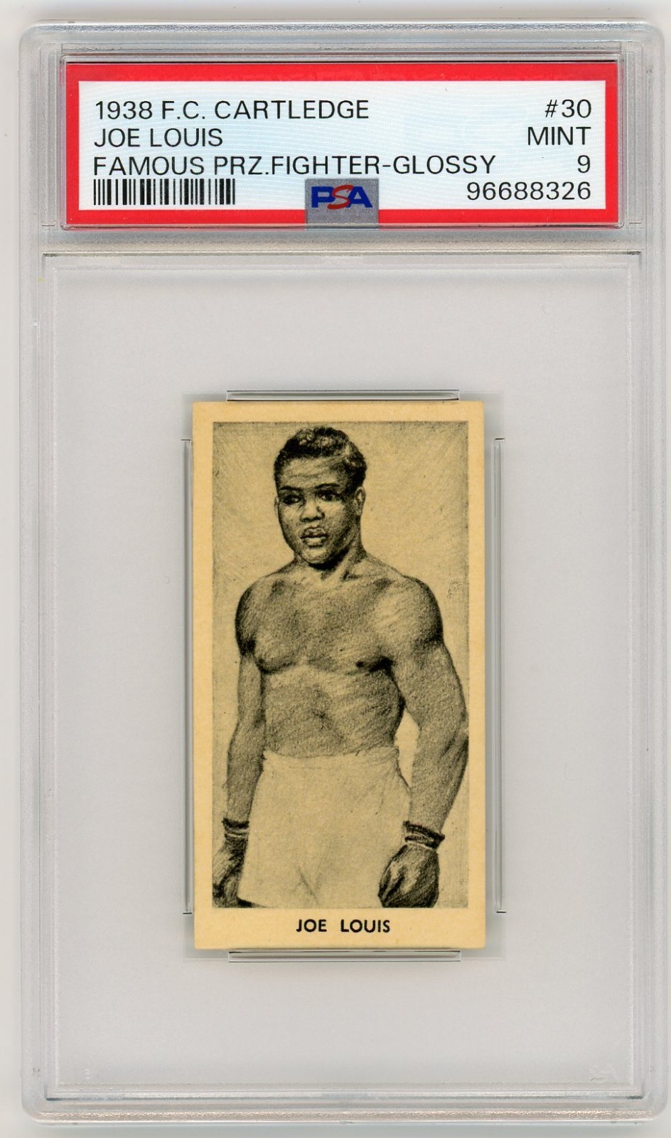 1938 F.C. Cartledge Joe Louis Famous Prize Fighters Boxing GLOSSY #30 PSA 9 MINT 1938 F.C. Cartledge Joe Louis Famous Prize Fighters Boxing GLOSSY #30 PSA 9 MINT