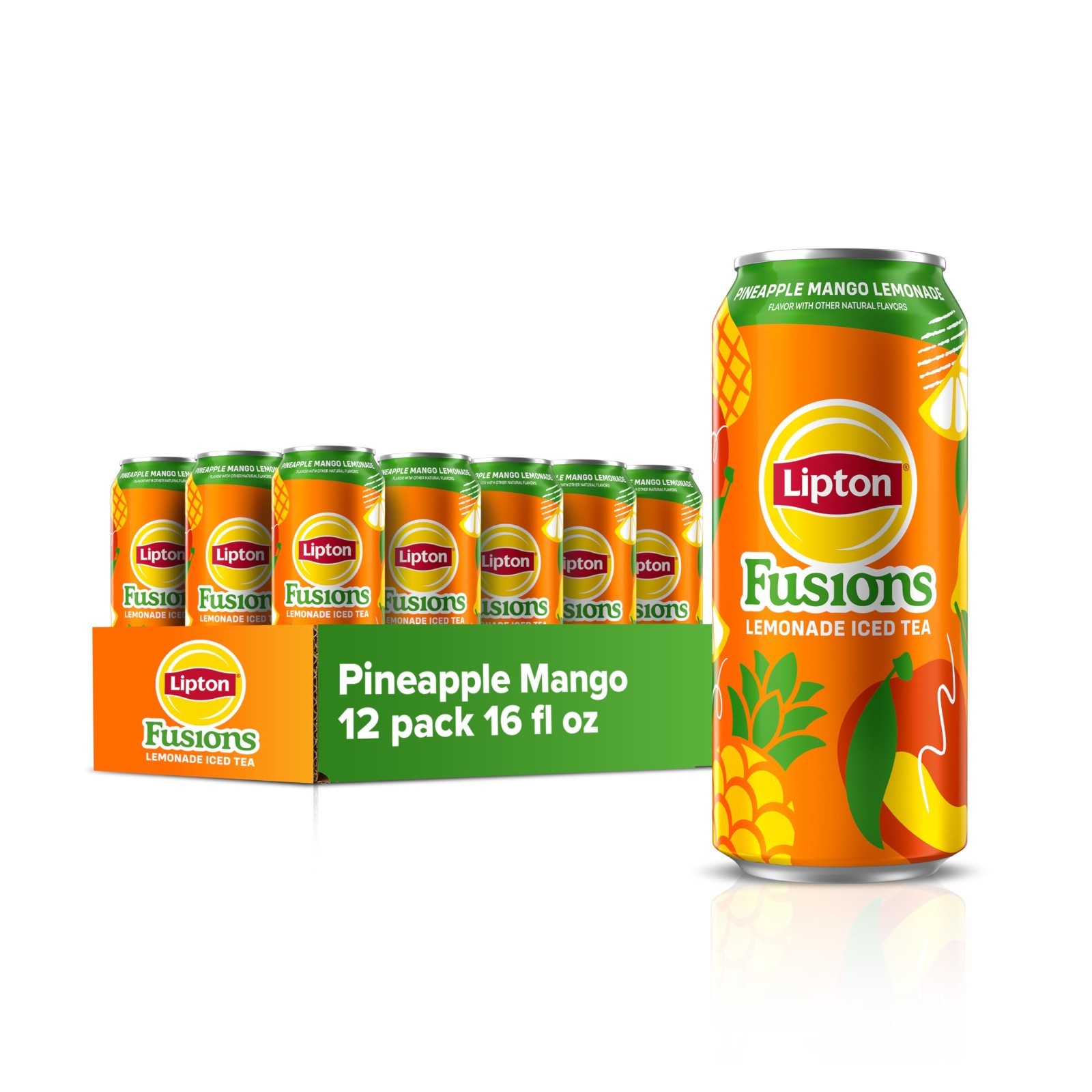 Lipton Fusions🍍Pineapple Mango 🥭 Lemonade Iced Tea, 16 Fl Oz (Pack of 12) Lipton Fusions🍍Pineapple Mango 🥭 Lemonade Iced Tea, 16 Fl Oz (Pack of 12)