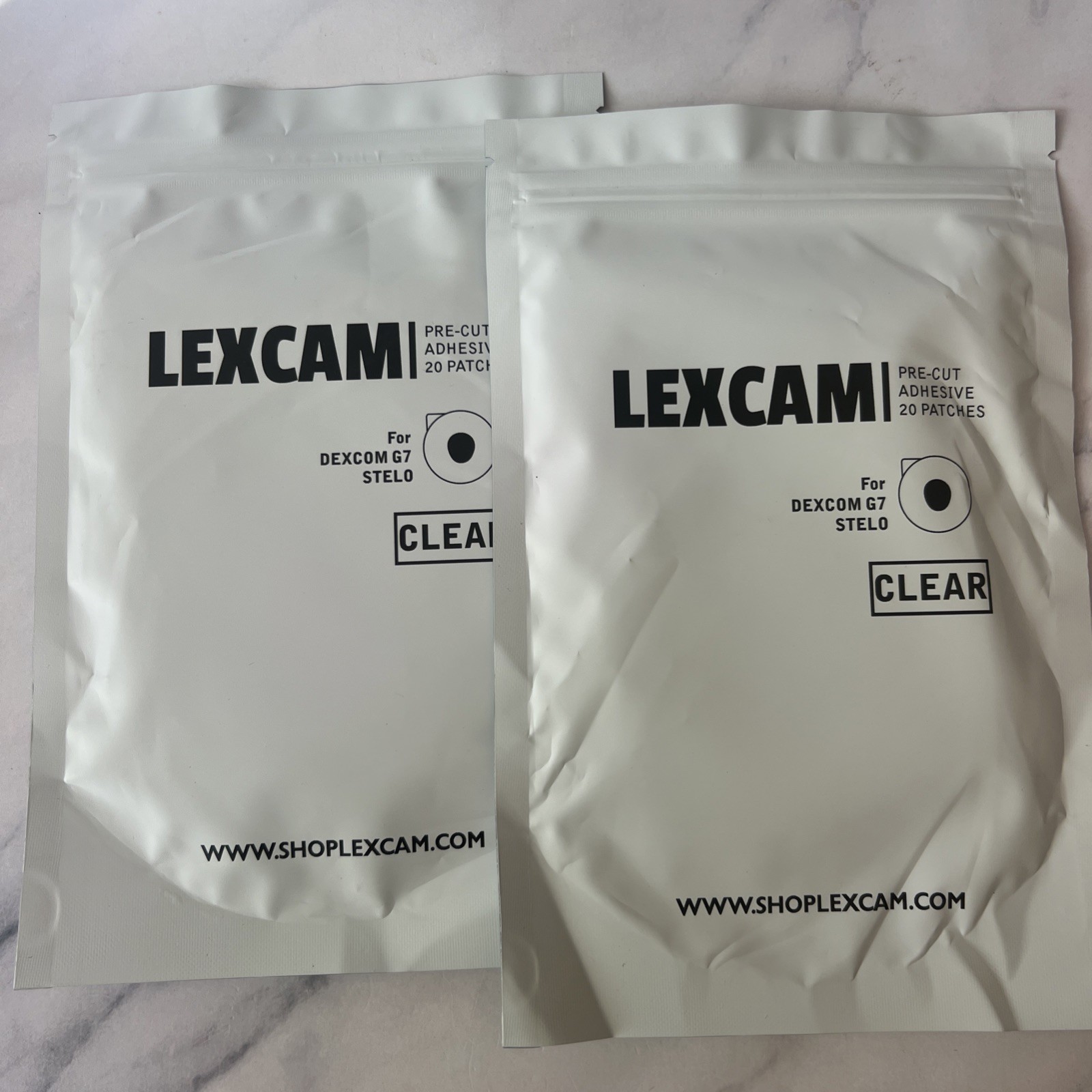2pack Waterproof CGM Patches for Dexcom G7, Lexcam Clear Adhesive Overpatches,
