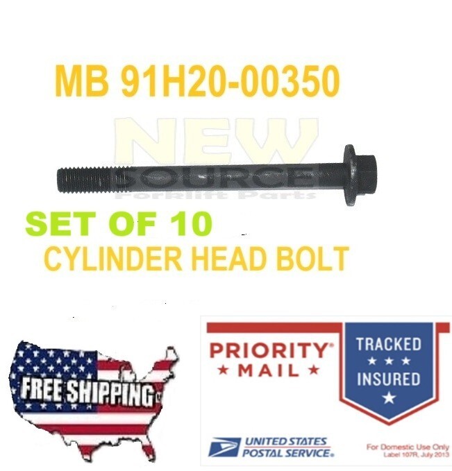 SET OF 10 91H20-00350 11056-FY500 1G118-6TC00 HEAD BOLT FOR NISSAN K21 K25 SET OF 10 91H20-00350 11056-FY500 1G118-6TC00 HEAD BOLT FOR NISSAN K21 K25