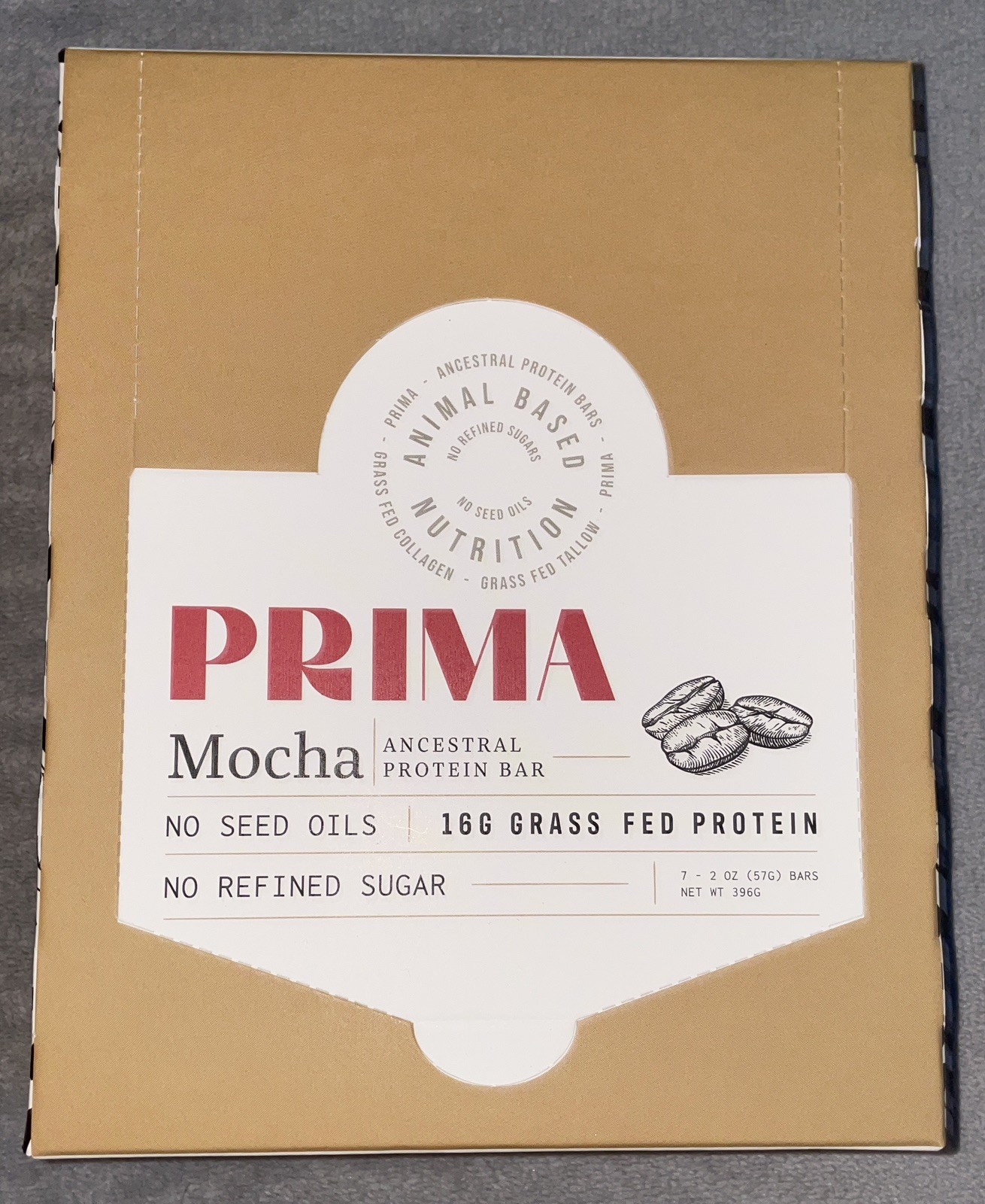 PRIMA Ancestral Protein Bars CASE of 24-7 Packs|Mocha | 07/2027