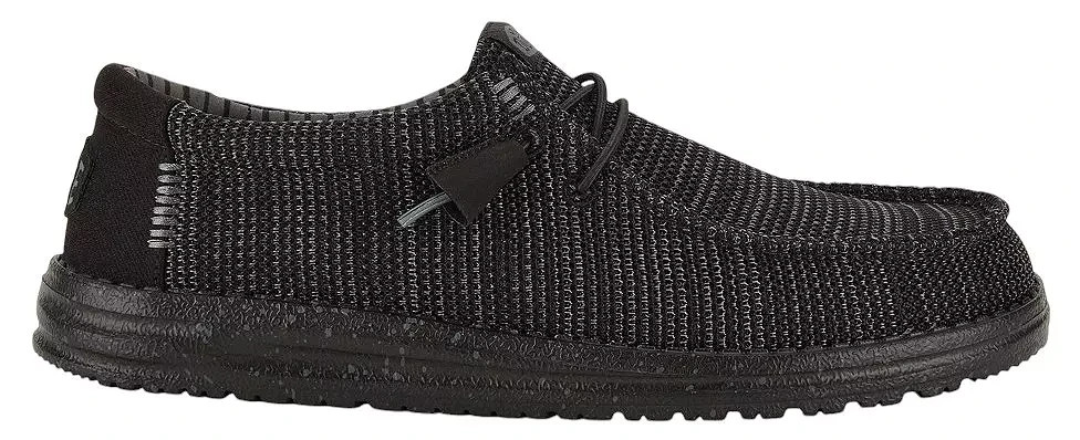 Hey Dude Wally Stretch Sox Shoes, Black