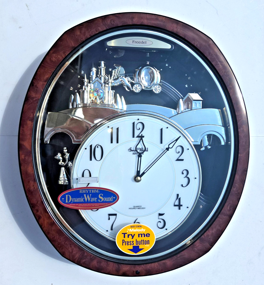 Rhythm 4MH762WS23 Dynamic Wave Sound Magic Motion Wall Clock-NEW OPEN BOX TESTED