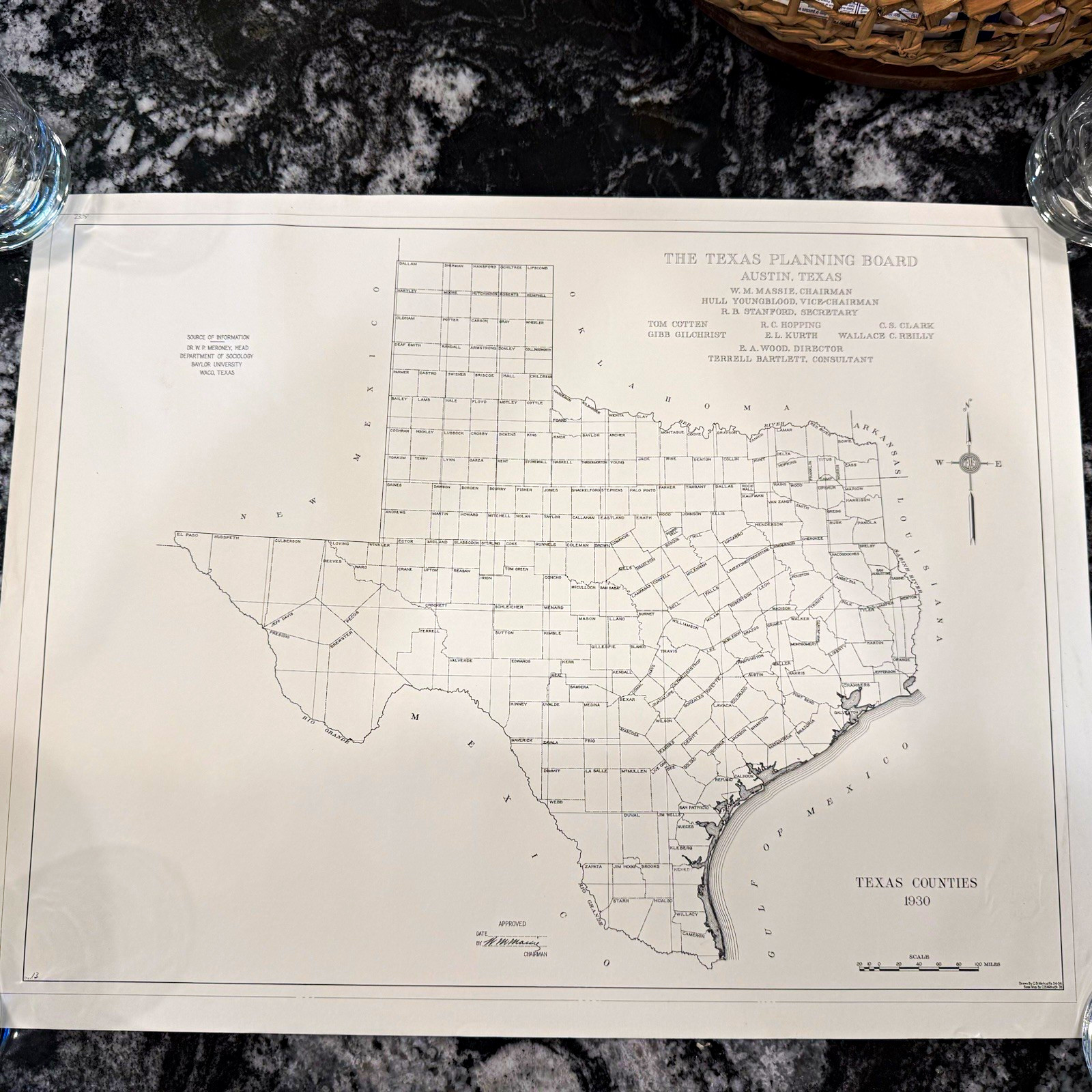 1930 Texas Counties Map Texas Planning Board Austin Charles B. Metcalfe Vintage 1930 Texas Counties Map Texas Planning Board Austin Charles B. Metcalfe Vintage