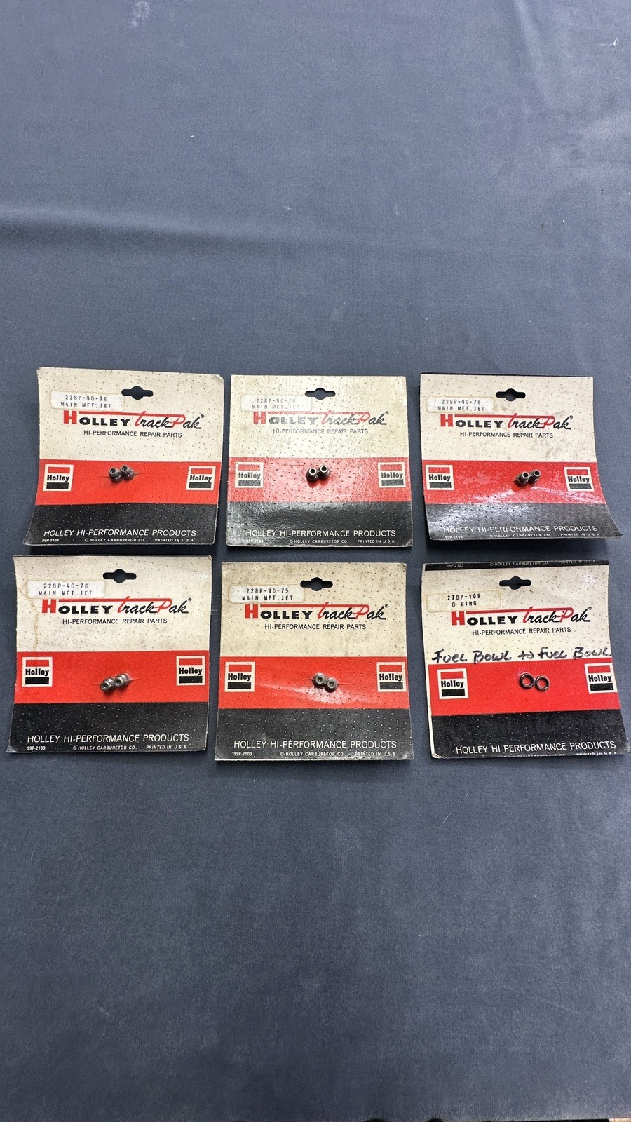 Vintage NOS Holley Performance Track Pak Carburetor Main Jets, O rings Lot of 6 Vintage NOS Holley Performance Track Pak Carburetor Main Jets, O rings Lot of 6