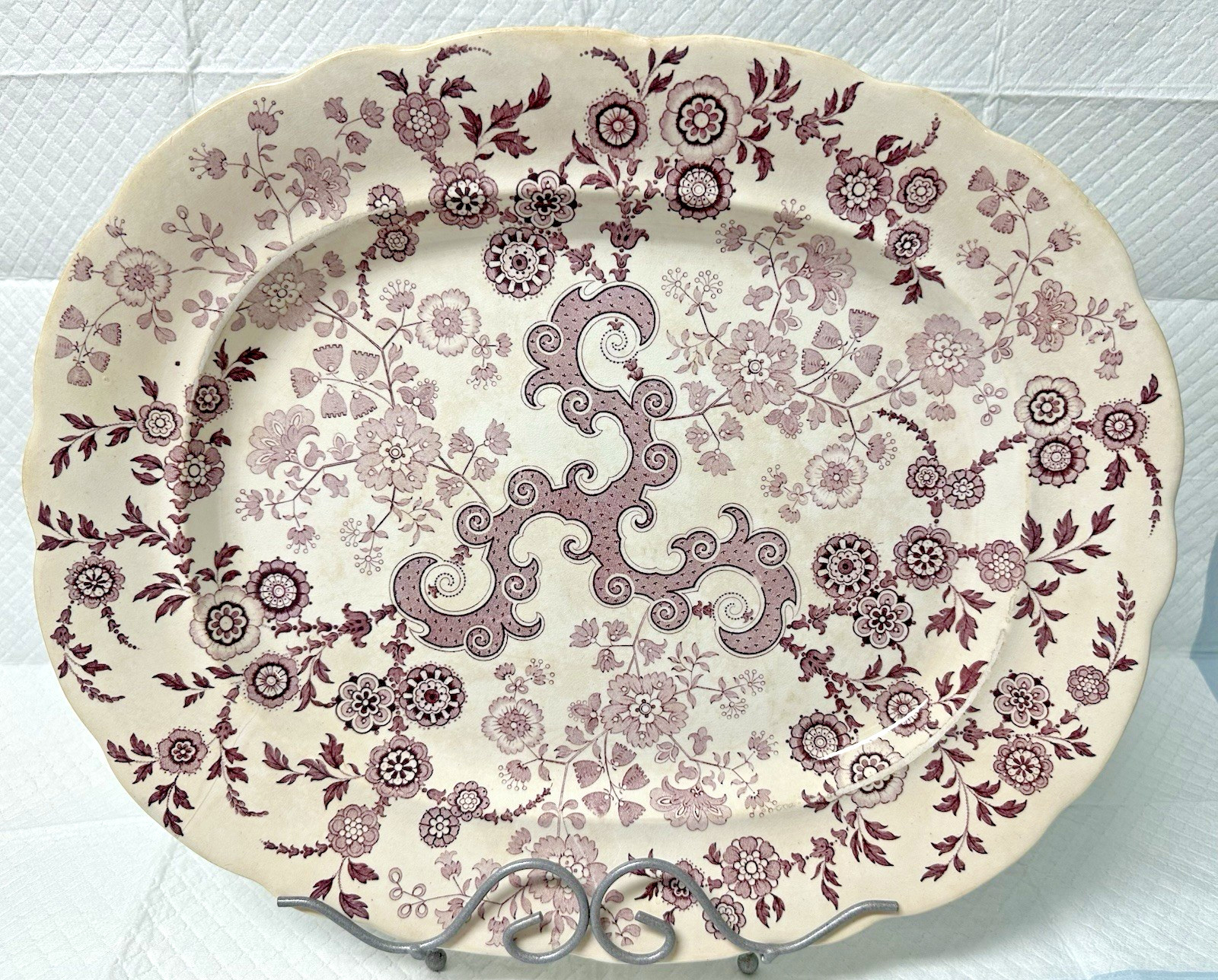 RARE Early Victorian Staffordshire Transferware Platter Flosculous W.Ridgway