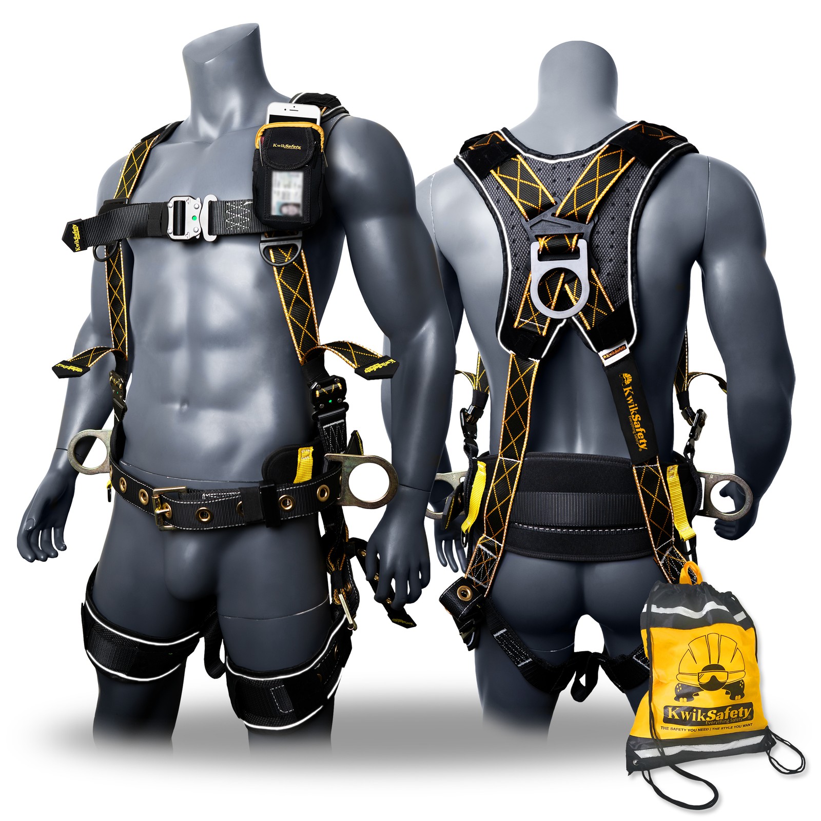 KwikSafety TYPHOON DiamondBACK Safety Harness (Back Support) 3 D Ring ANSI OSHA KwikSafety TYPHOON DiamondBACK Safety Harness (Back Support) 3 D Ring ANSI OSHA