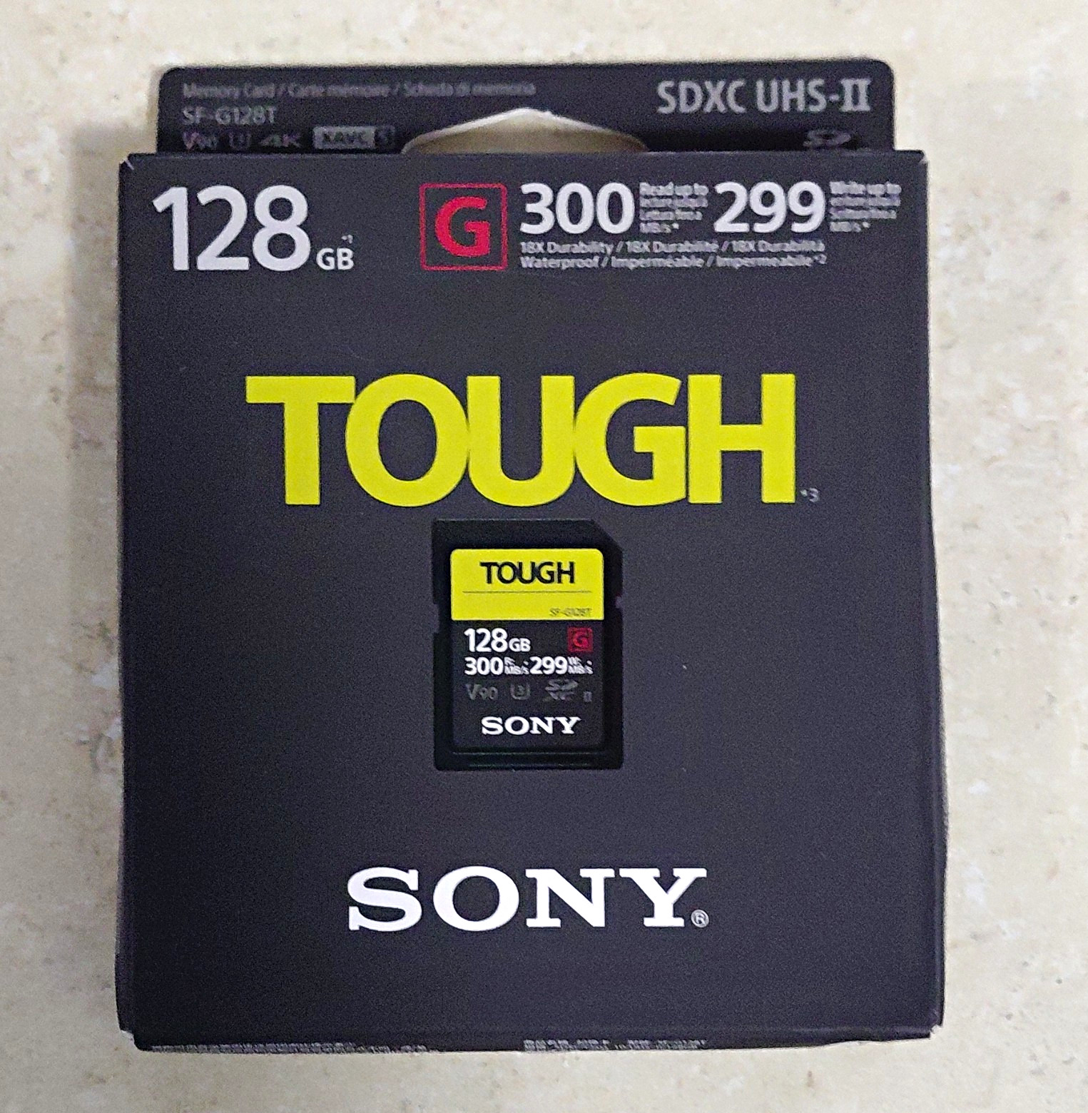 Sony TOUGH SF-G128T 128GB SDXC UHS-II Class 10 Waterproof 300MB/s