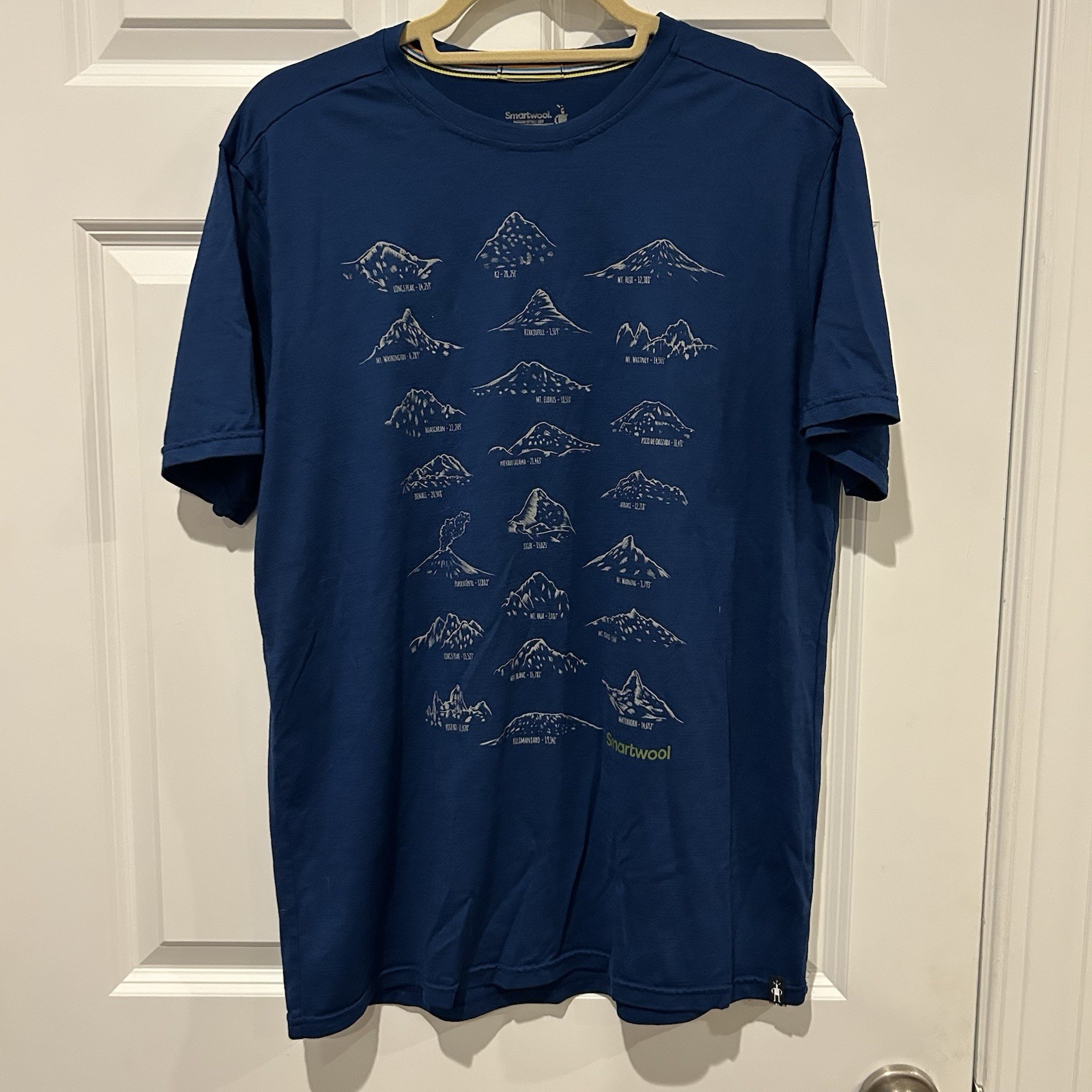 Smartwool Merino Sport 150 Prominent Peaks Blue T-Shirt Mountain Graphic Men L Smartwool Merino Sport 150 Prominent Peaks Blue T-Shirt Mountain Graphic Men L