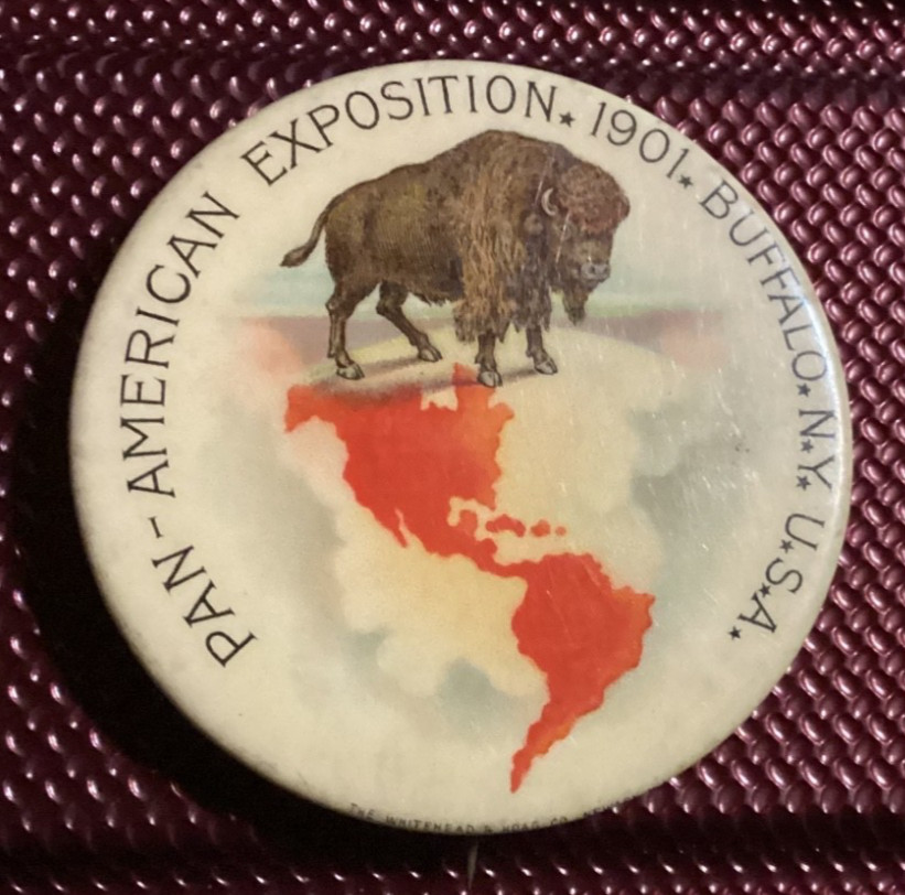 1901 PAN-AMERICAN EXPOSITION BUFFALO, NEW YORK NY CELLUOID PINBACK BUTTON