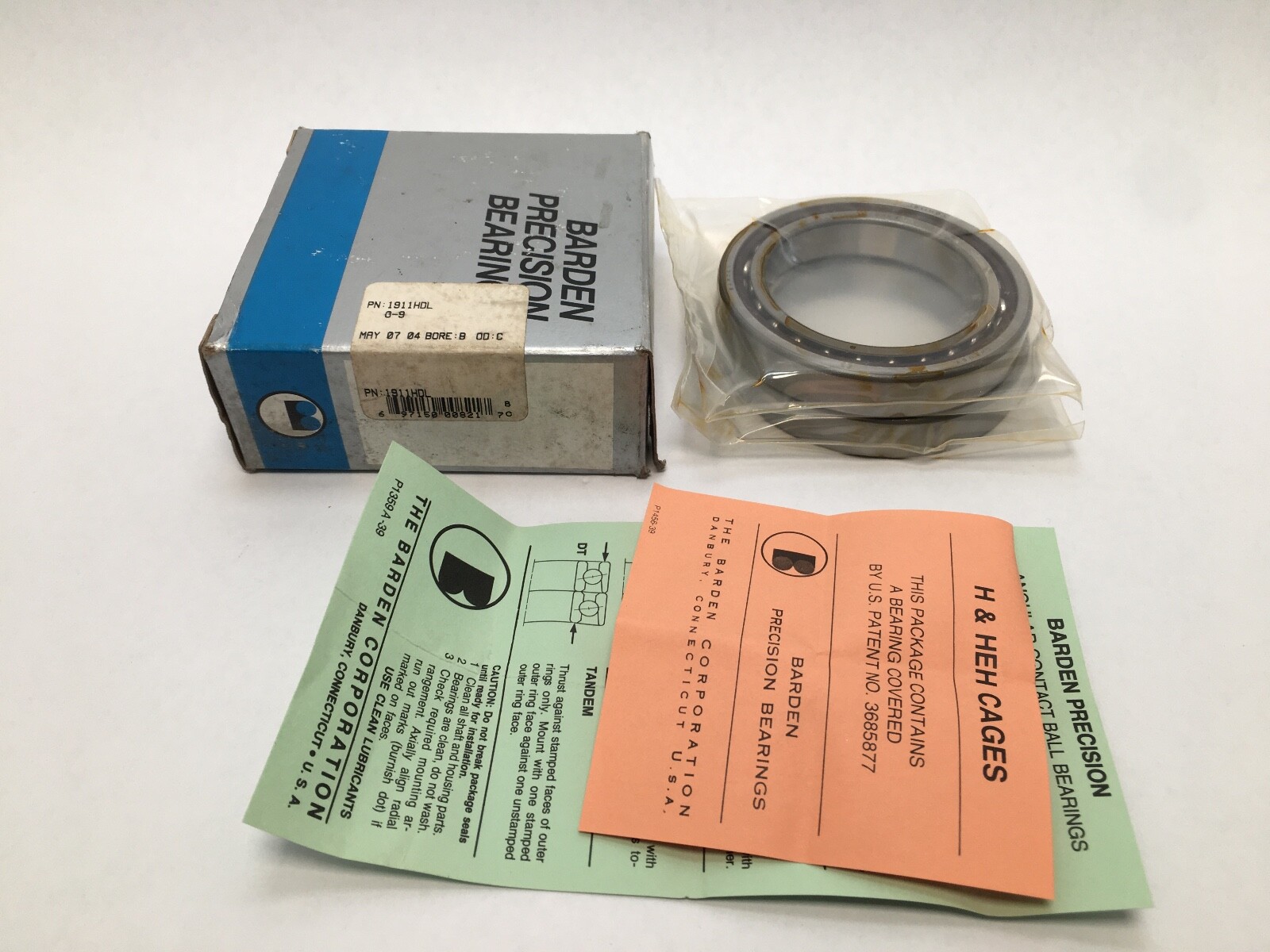 Barden 1911HDL Angular Contact Bearing 55x80x13 mm 7911 1911 H DL 1911H USA Set