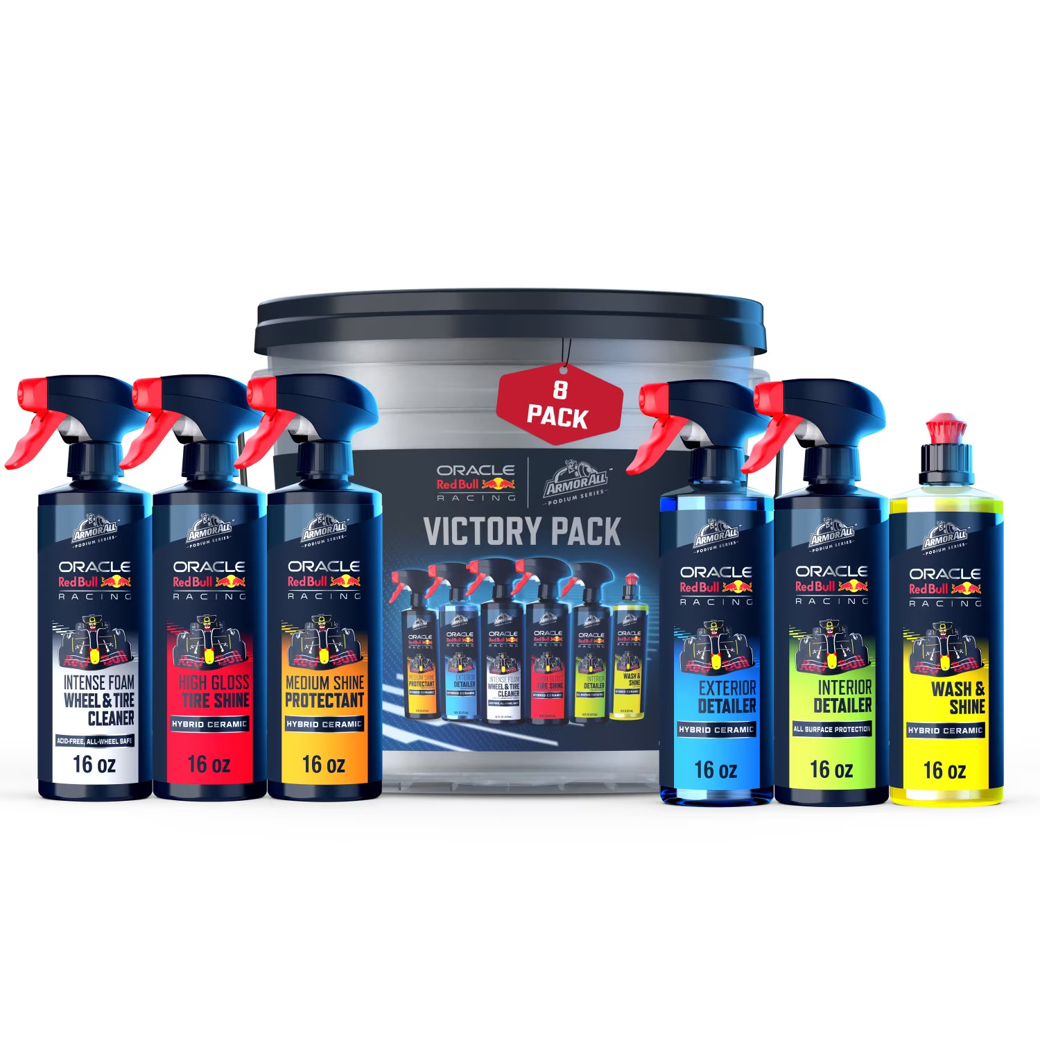 Armor All Podium Series Victory Pack Car Detailing Kit, 8-Piece Car Wash Bucket 