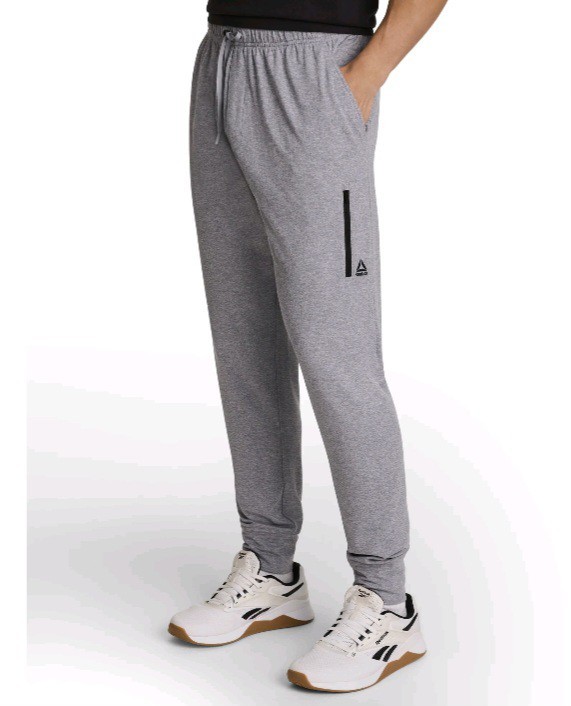 Reebok Men\'s M Sweatpants Grey Heather Legacy Jogger Pants Stretch Slim Fit (HG)