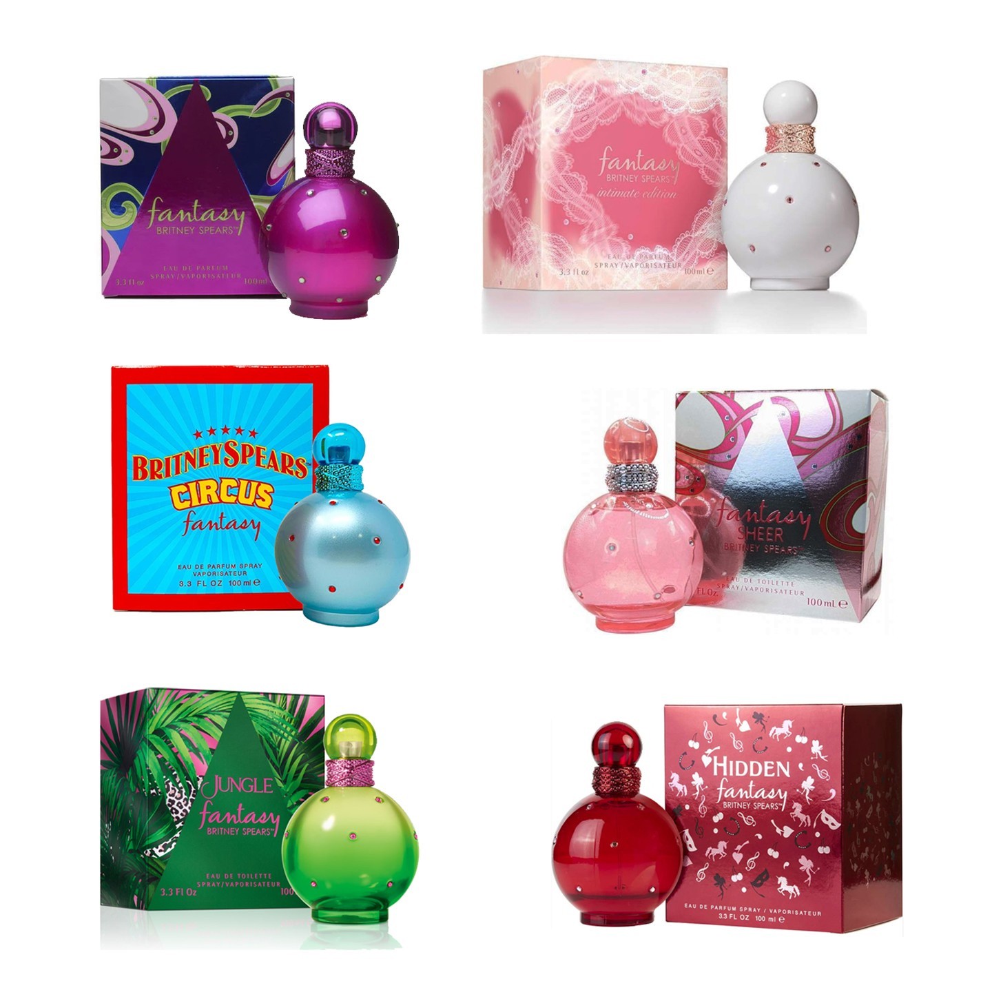 Britney Spears Fantasy Perfume 6pc Bundle 3.3 FL.OZ. each Amazing Perfumes Britney Spears Fantasy Perfume 6pc Bundle 3.3 FL.OZ. each Amazing Perfumes