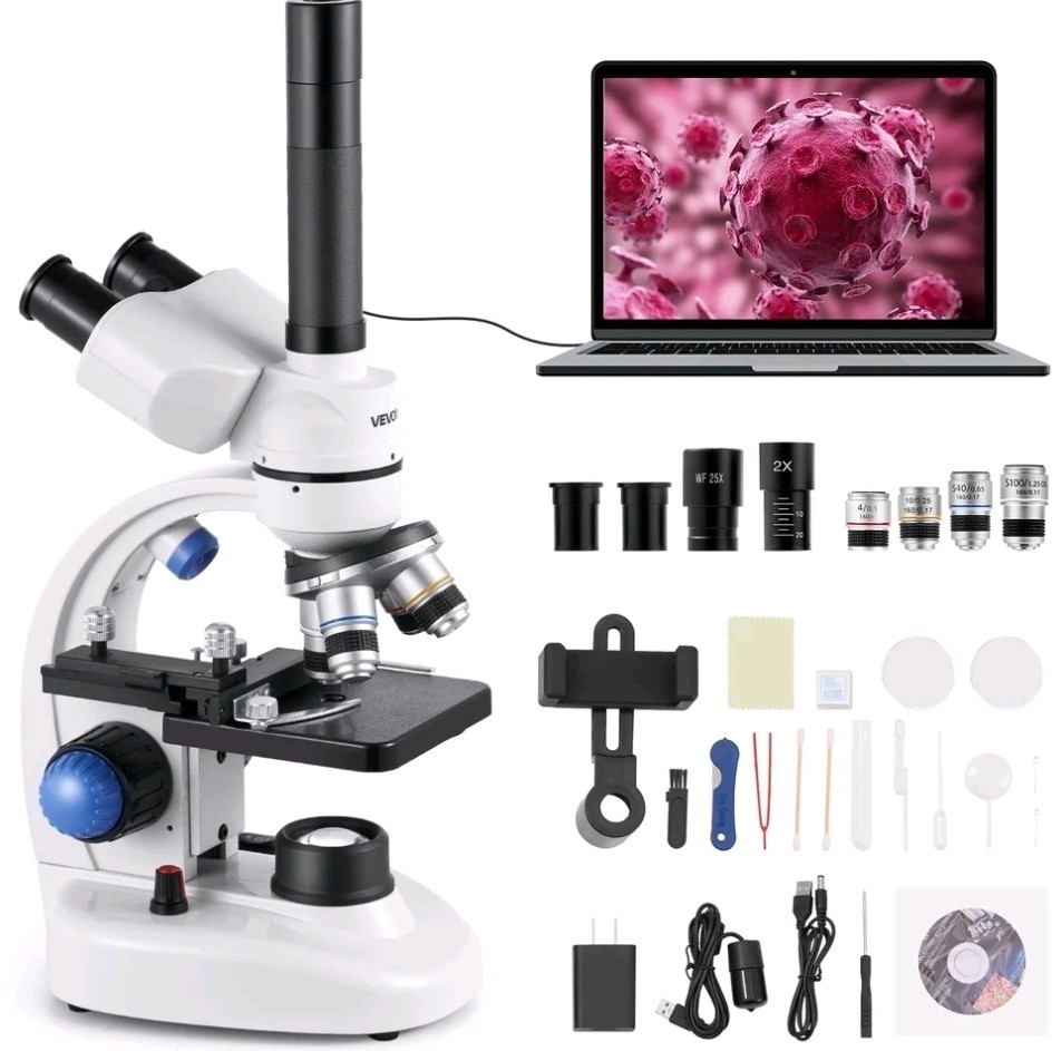 Professional Trinocular Compound Microscope Kit 40-5000X Magnification Professional Trinocular Compound Microscope Kit 40-5000X Magnification