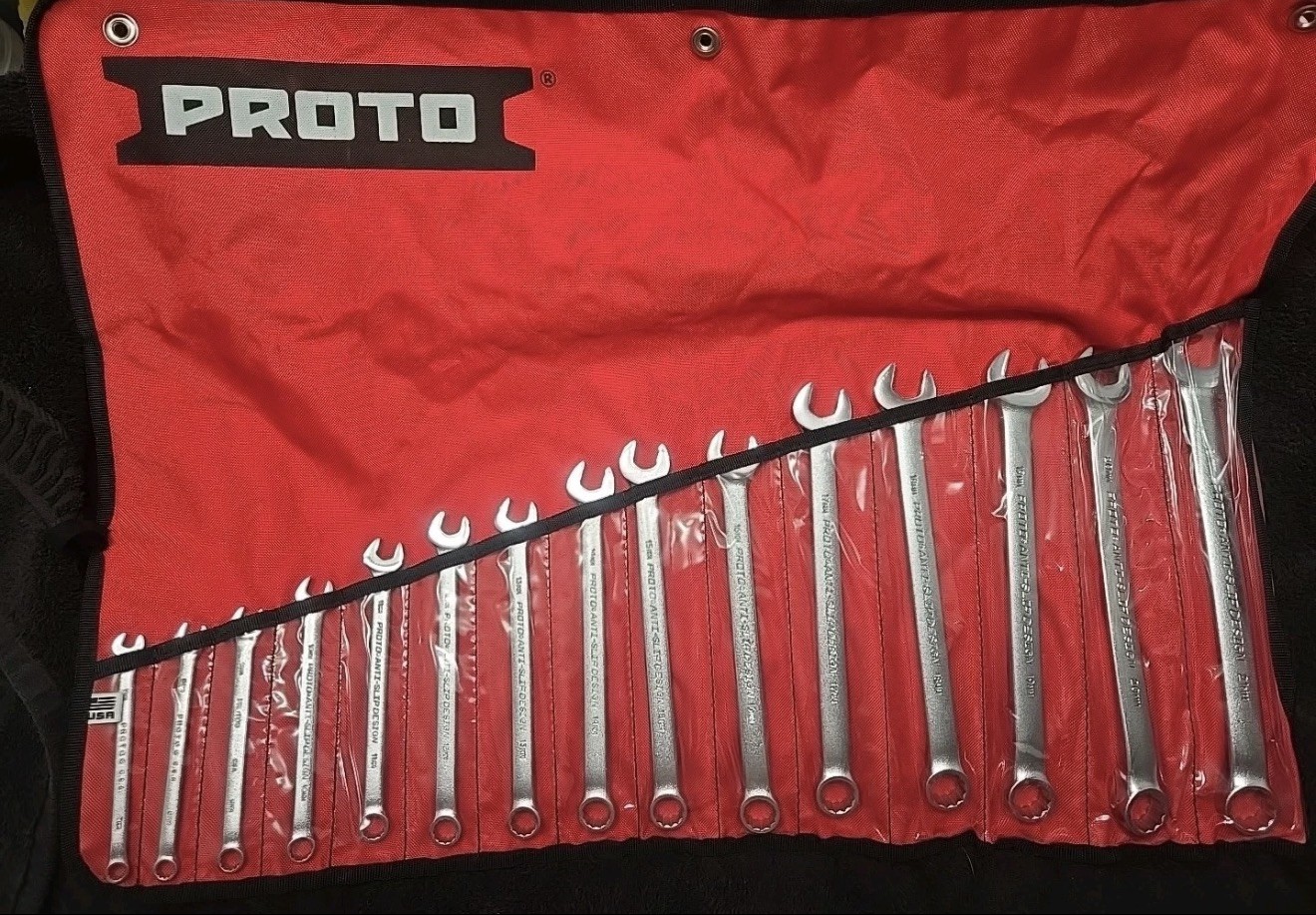 Proto 15 Piece, 7mm to 21mm, No Skips, 12 Point Metric Combination Wrench Set