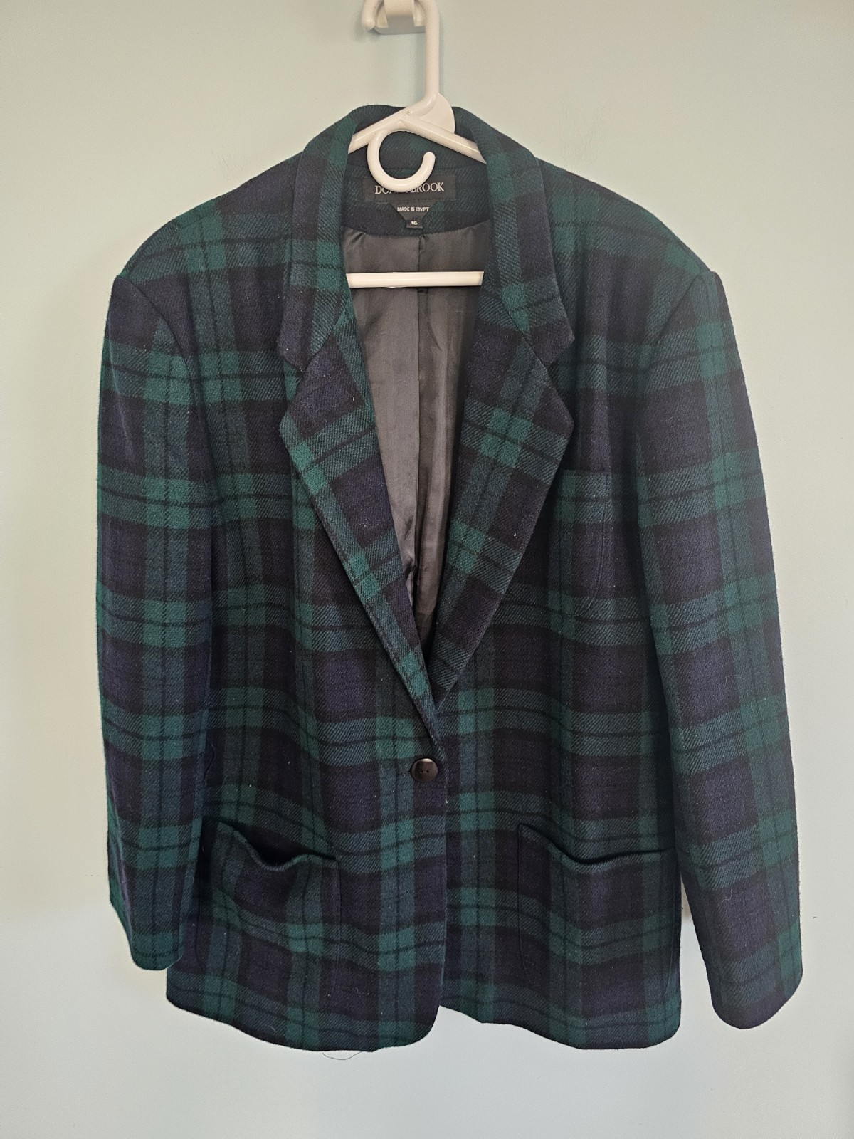 Donny Brook Tartan Plaid Christmas Preppy Wool Blazer Size 16