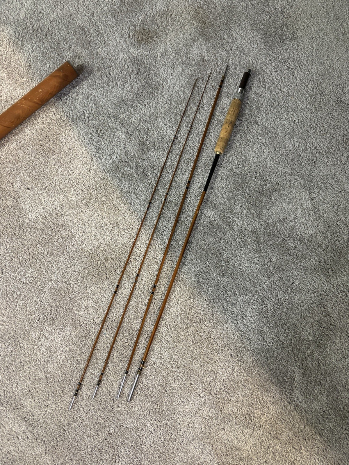 Heddon Vintage Bamboo Fly Fishing Rod for Trout w/ Tube & Cloth Bag Heddon Vintage Bamboo Fly Fishing Rod for Trout w/ Tube & Cloth Bag