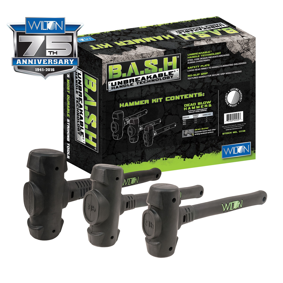 Wilton BASH 3-PC DEAD BLOW HAMMER KIT WL9-11113 Wilton BASH 3-PC DEAD BLOW HAMMER KIT WL9-11113