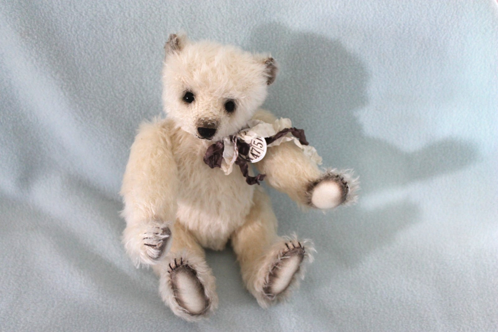 Vintage White Mohair Artist Teddy Bear 11\ Vintage White Mohair Artist Teddy Bear 11\