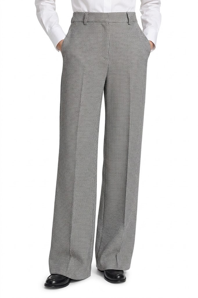 NWT Theory Classic Straight Trouser in Black White Houndstooth Pants 8