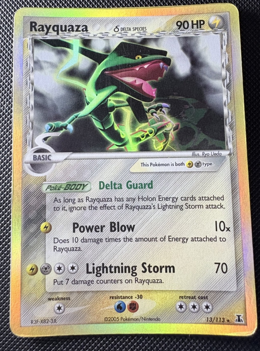 Pokemon Rayquaza 13/113 Ex Delta Species No reverse - vintage 2005- Nintendo Pokemon Rayquaza 13/113 Ex Delta Species No reverse - vintage 2005- Nintendo