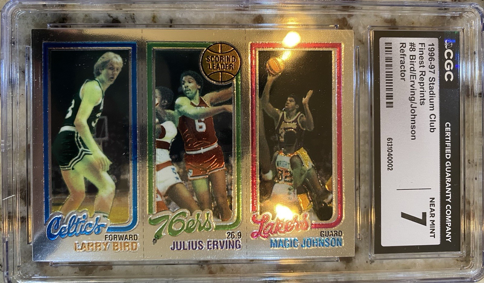 1996-97 Topps Stadium Club - Finest Reprints Magic/Johnson/Bird #8 Refractor 1996-97 Topps Stadium Club - Finest Reprints Magic/Johnson/Bird #8 Refractor