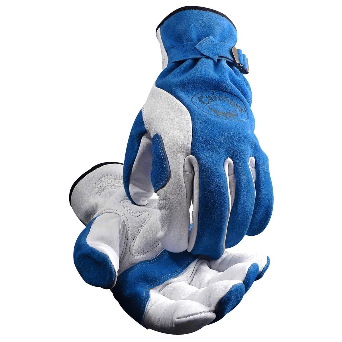 Caiman Top Grain Cowhide Driver Gloves, Blue/White, X-Large (1302-6) Caiman Top Grain Cowhide Driver Gloves, Blue/White, X-Large (1302-6)