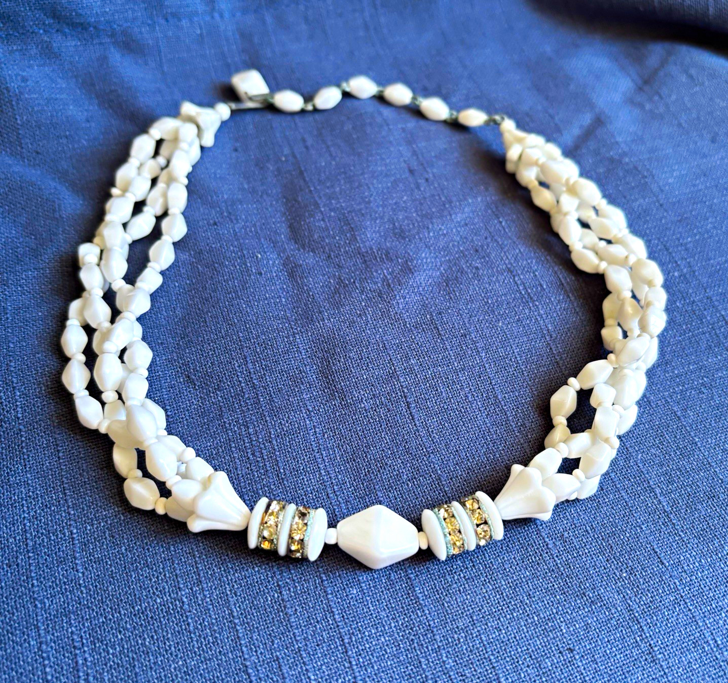 vintage multi-strand white necklace