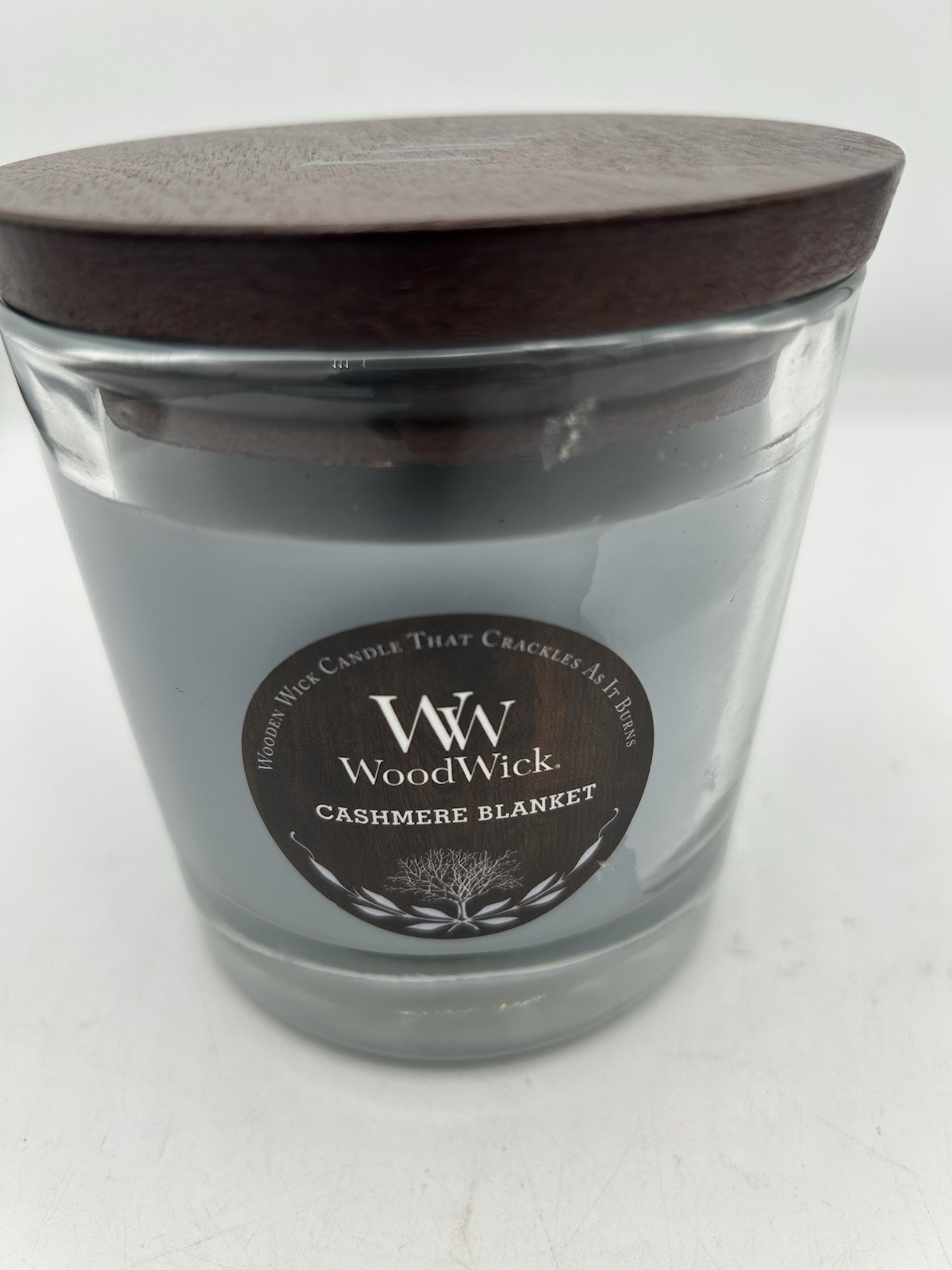 RARE/HTF WoodWick Retired Cashmere Blanket 10.5-oz. Jar Candle (Blue) RARE/HTF WoodWick Retired Cashmere Blanket 10.5-oz. Jar Candle (Blue)