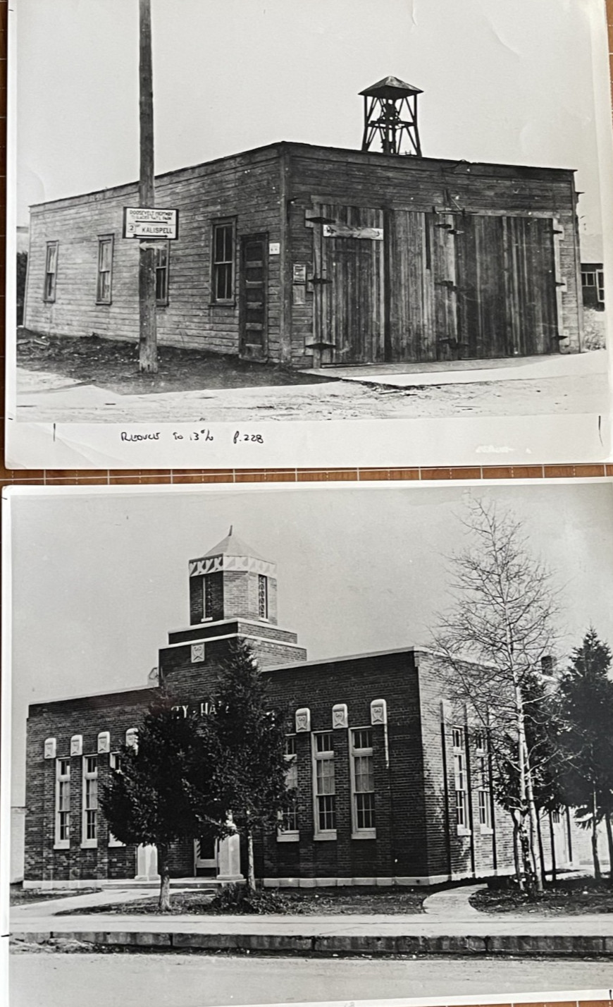 VINTAGE LIBBY MONTANA CITY HALL PRESS PHOTO BEFORE AFTER VINTAGE LIBBY MONTANA CITY HALL PRESS PHOTO BEFORE AFTER