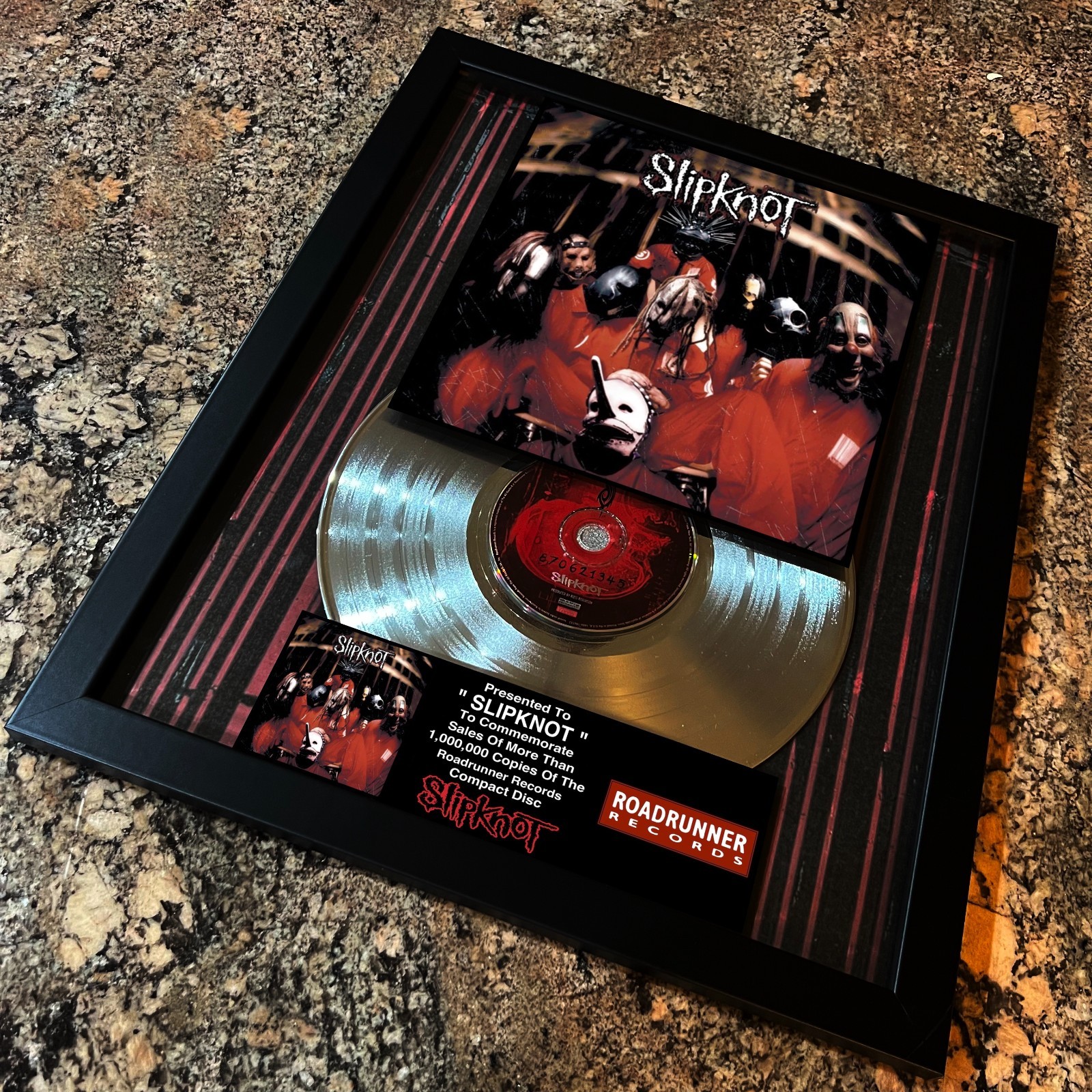 SLIPKNOT ( Self Titled Album ) Platinum Music Award Vinyl LP Record CD