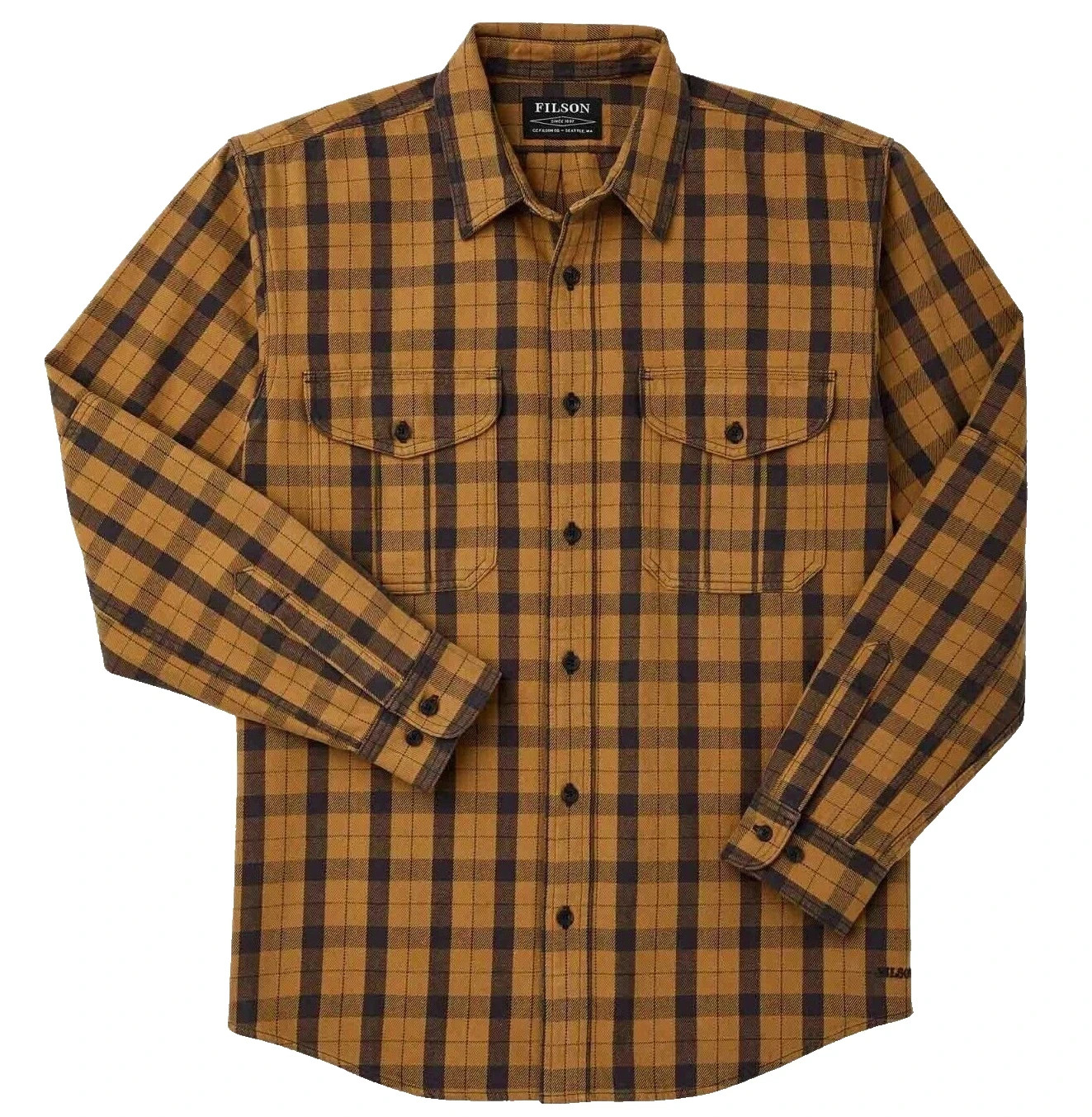 Filson Vintage Wash Alaskan Guide Shirt Men's Wheat Cinder Gold NEW 8oz Flannel