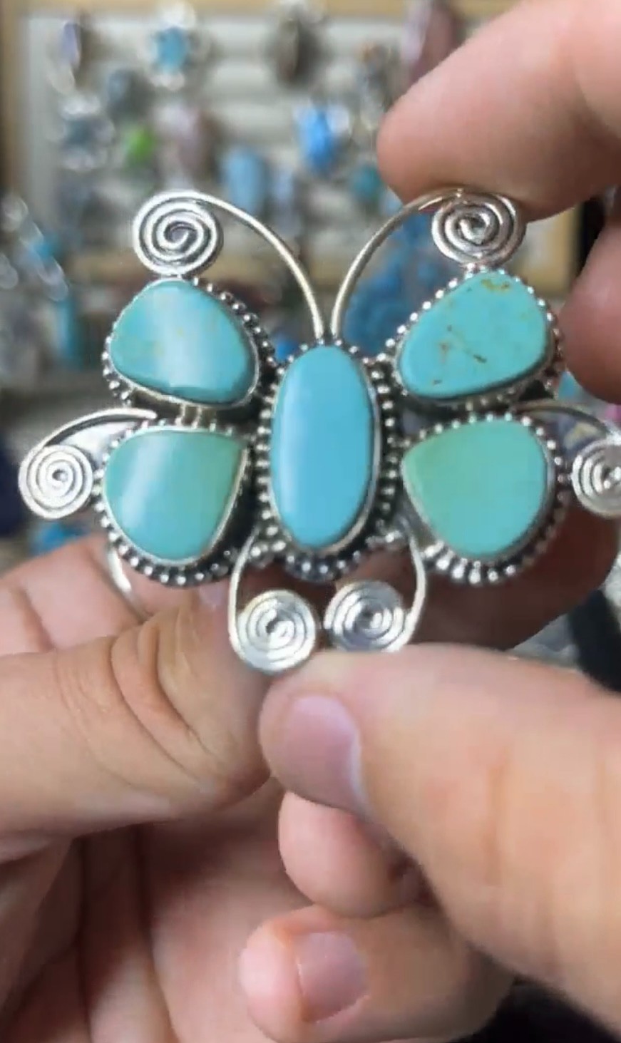Turquoise Sterling Silver Butterfly RING Southwestern *Gorgeous* Turquoise Sterling Silver Butterfly RING Southwestern *Gorgeous*