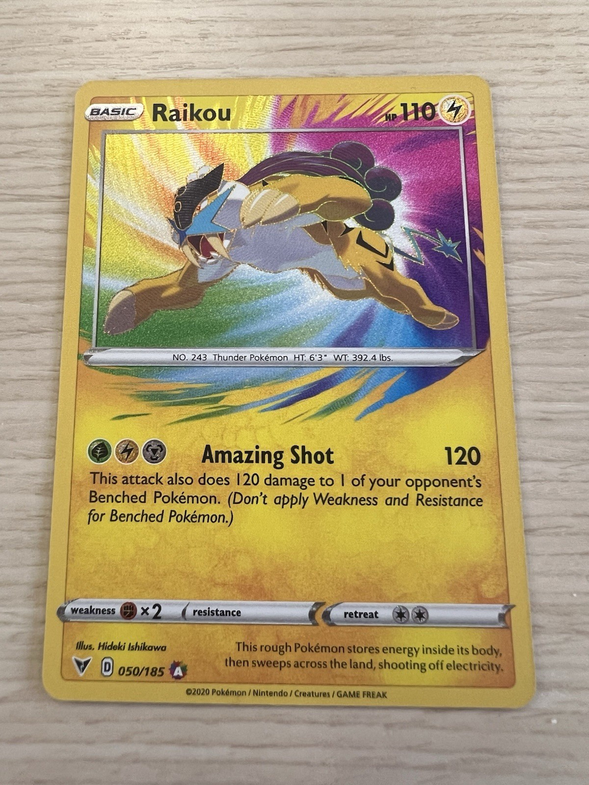 Pokémon TCG 2020 SWSH04: Vivid Voltage Holo Rare Card Raikou 050/185 Pokémon TCG 2020 SWSH04: Vivid Voltage Holo Rare Card Raikou 050/185