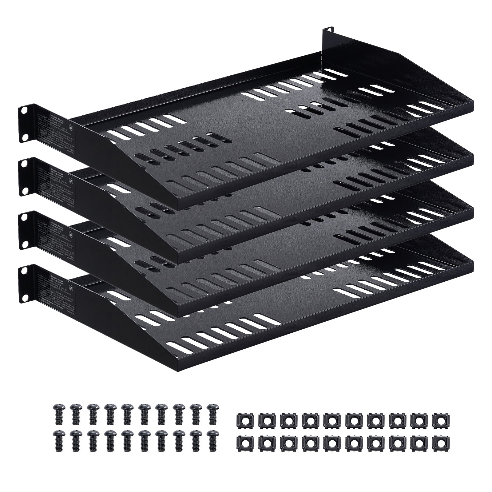Uimoso 1U Rack Shelf Set, 4 Pieces, 10-Inch Deep, Vented Wall-Mount Tray Uimoso 1U Rack Shelf Set, 4 Pieces, 10-Inch Deep, Vented Wall-Mount Tray