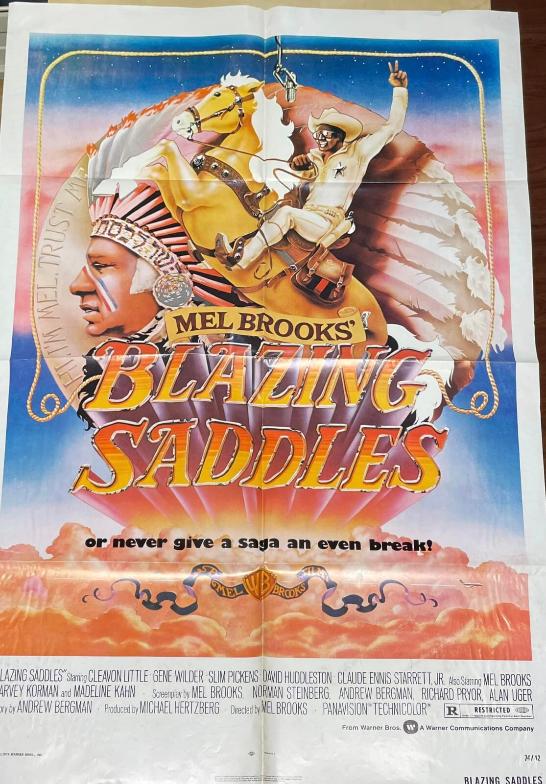 Vintage Original 1974 Mel Brooks Little Wilder Blazing Saddles 27\
