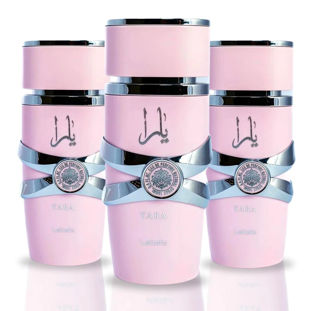 Yara Eau de Parfum Spray 100ml (3.4 oz) by Lattafa (Pack of 3)