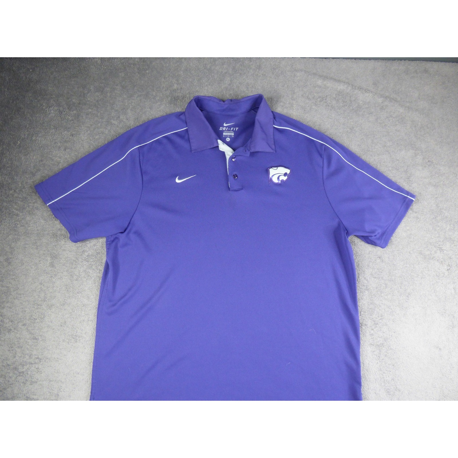 Kansas State Wildcats Nike Mens Dri-FIT Polo Shirt Purple XL NCAA K-State Logo Kansas State Wildcats Nike Mens Dri-FIT Polo Shirt Purple XL NCAA K-State Logo