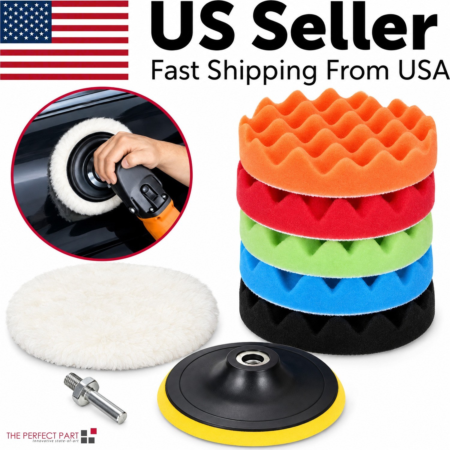 7 PCS 7 Inch Polishing Waxing Pad Sponge Buff Buffing Kit Set For Car Polisher 7 PCS 7 Inch Polishing Waxing Pad Sponge Buff Buffing Kit Set For Car Polisher