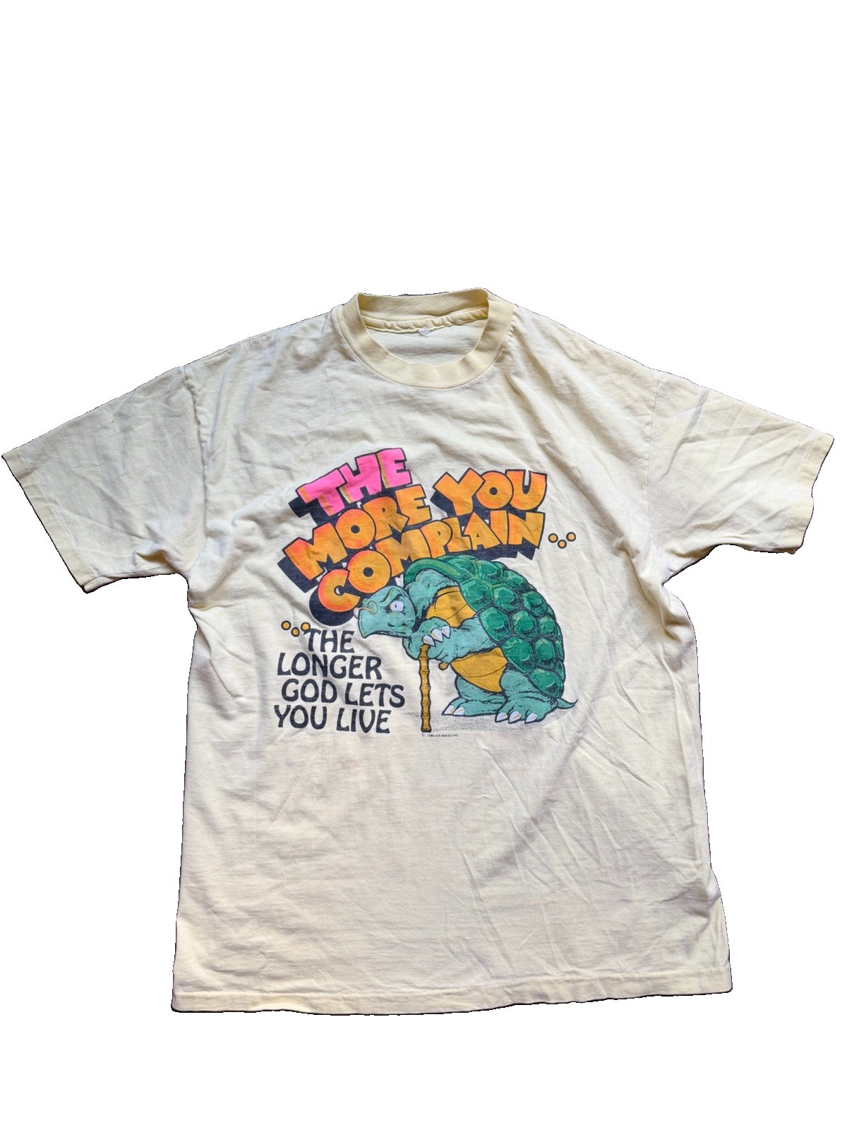 Vintage 1989 Air Waves Turtle T Shirt XL Funny Novelty Graphic Single Stitch