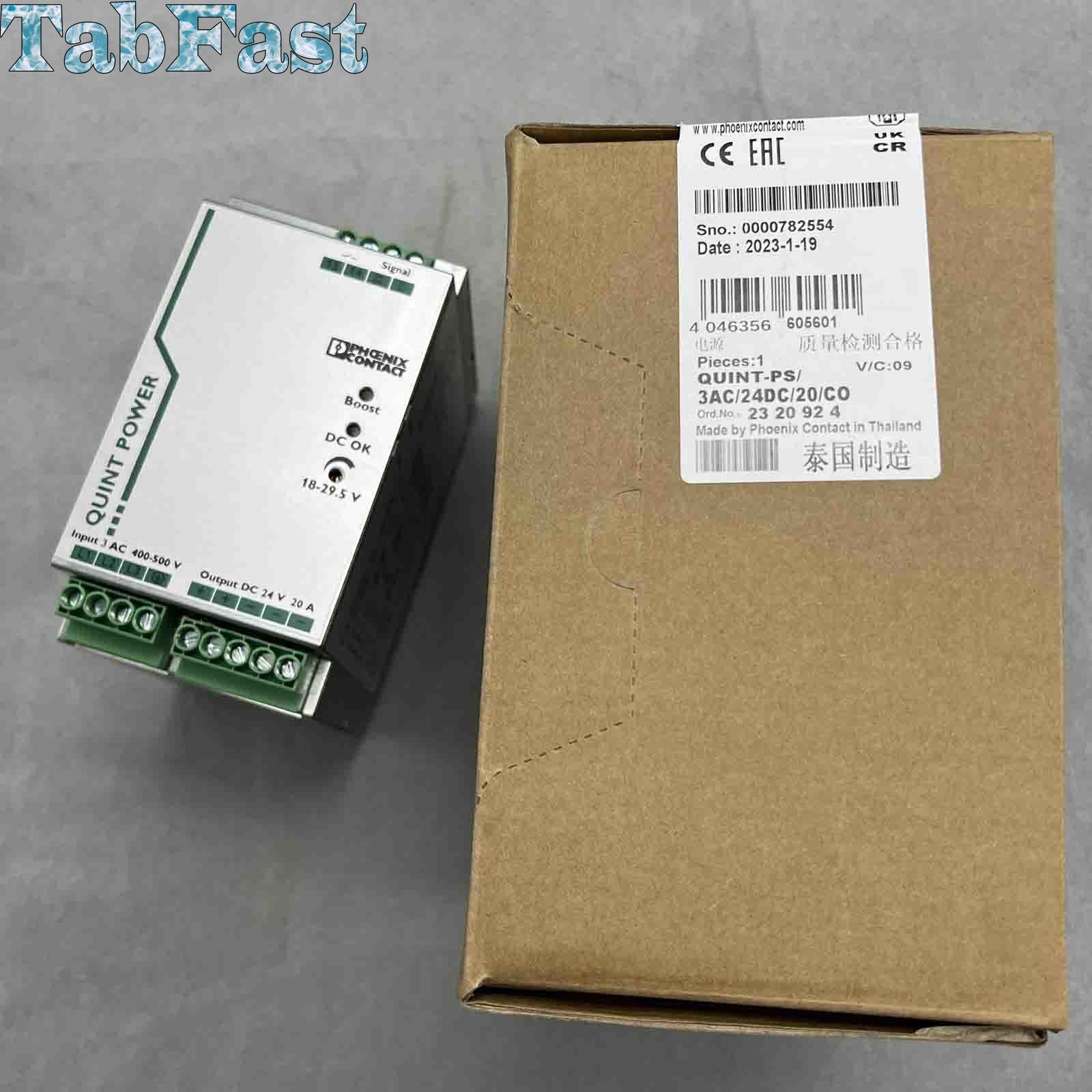 NEW power supply 2320924 for Phoenix Contact QUINT-PS/3AC/24DC/20/CO 2320924