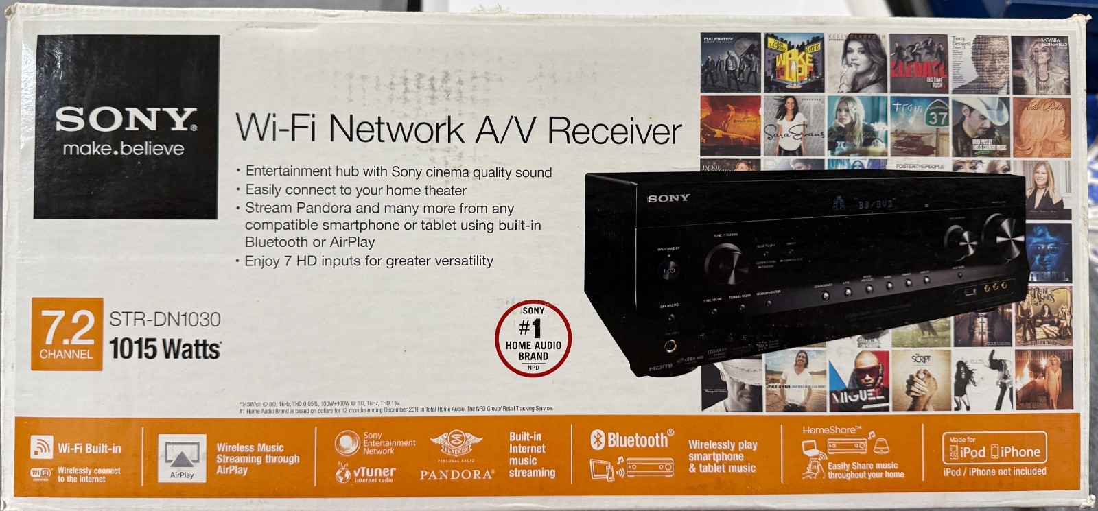 Sony New Open Box STR-DN1030 7.2 Channel Wi-Fi Bluetooth AirPlay AV Receiver