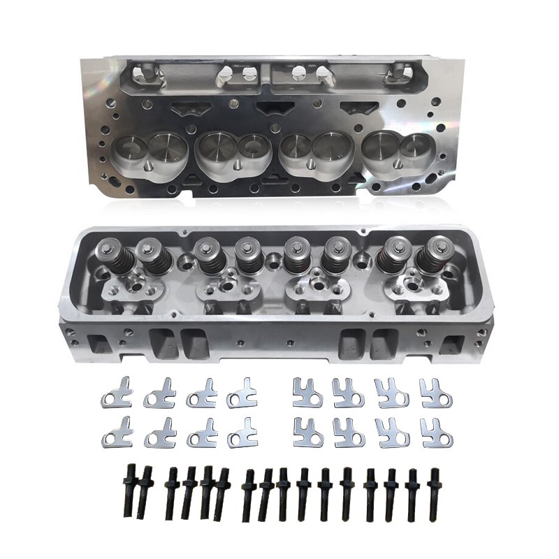 2X Aluminum Cylinder Heads For SBC Chevy 350 190cc 64cc 2.02/1.60 Straight
